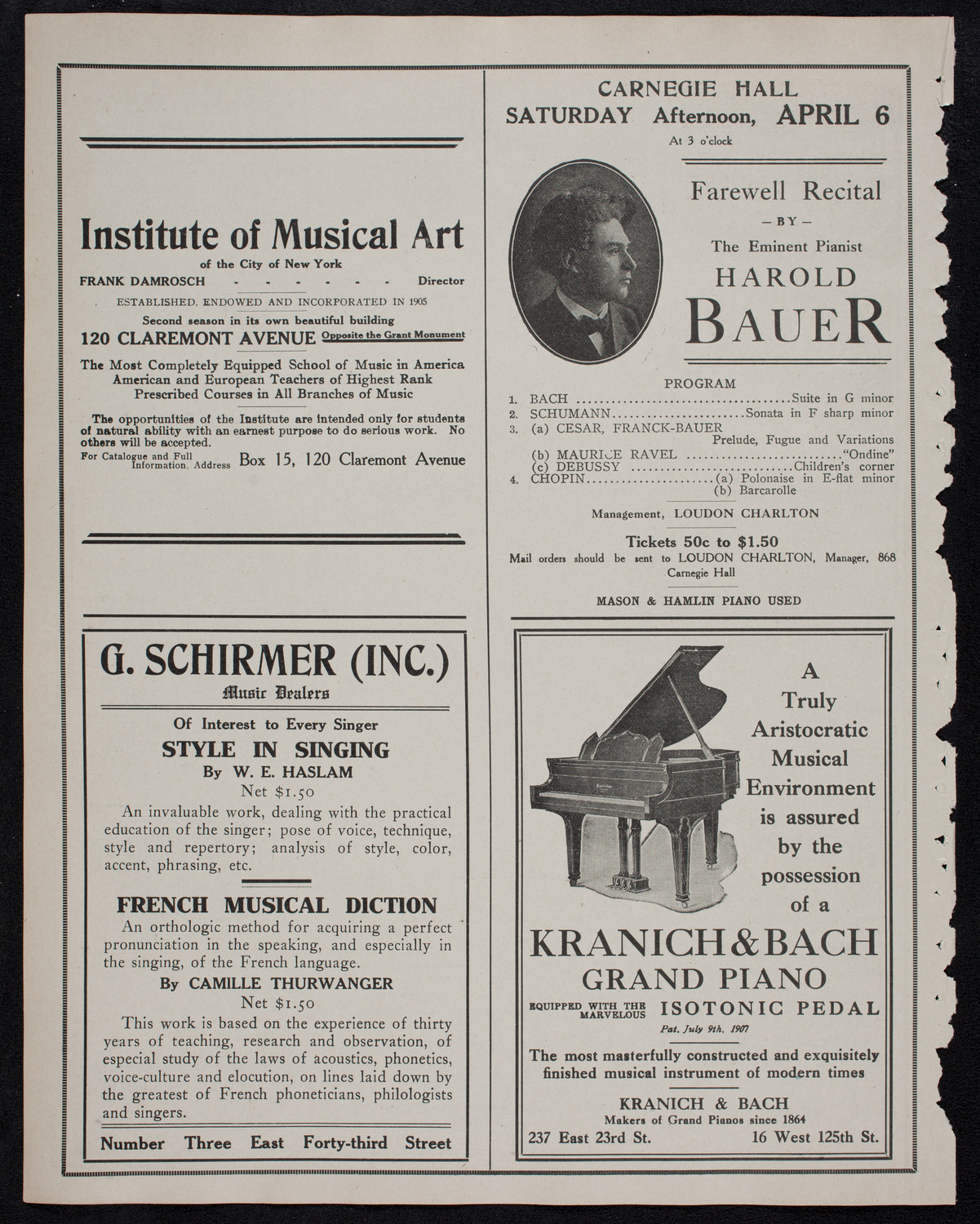 Boston Symphony Orchestra, March 21, 1912, program page 8