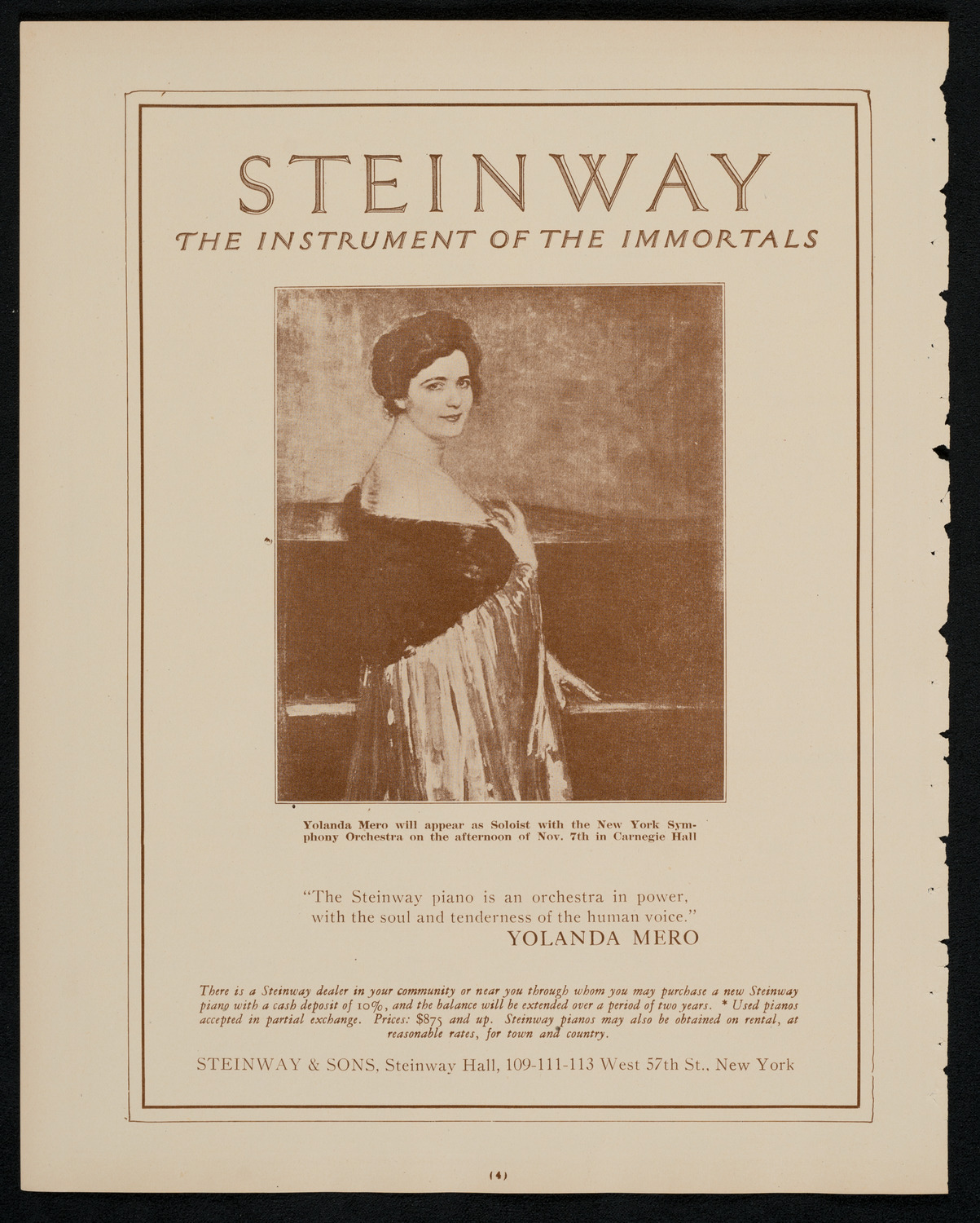 New York Symphony Orchestra, November 6, 1925, program page 4