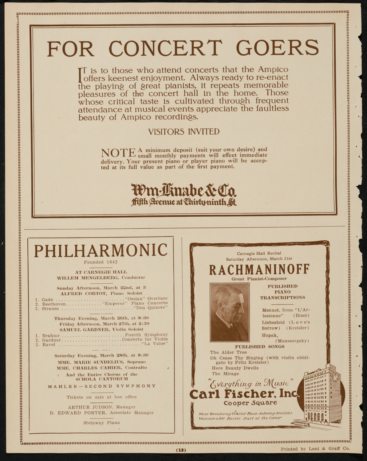 Benefit: Hebrew Home for the Aged, March 21, 1925, program page 12