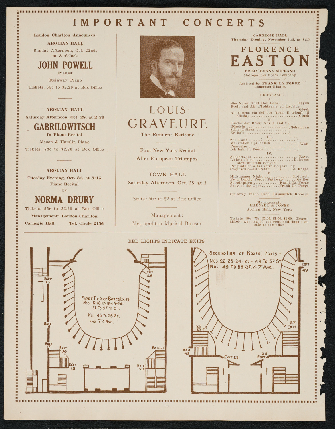 Concierto Espagnol, October 21, 1922, program page 10