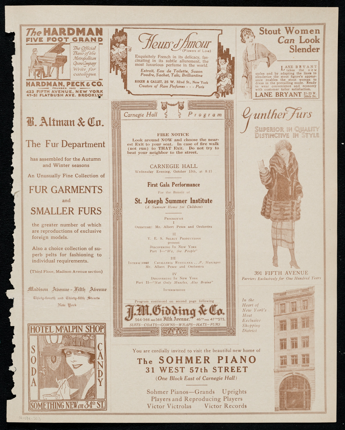 Benefit: St. Joseph Summer Institute, October 13, 1920, program page 5