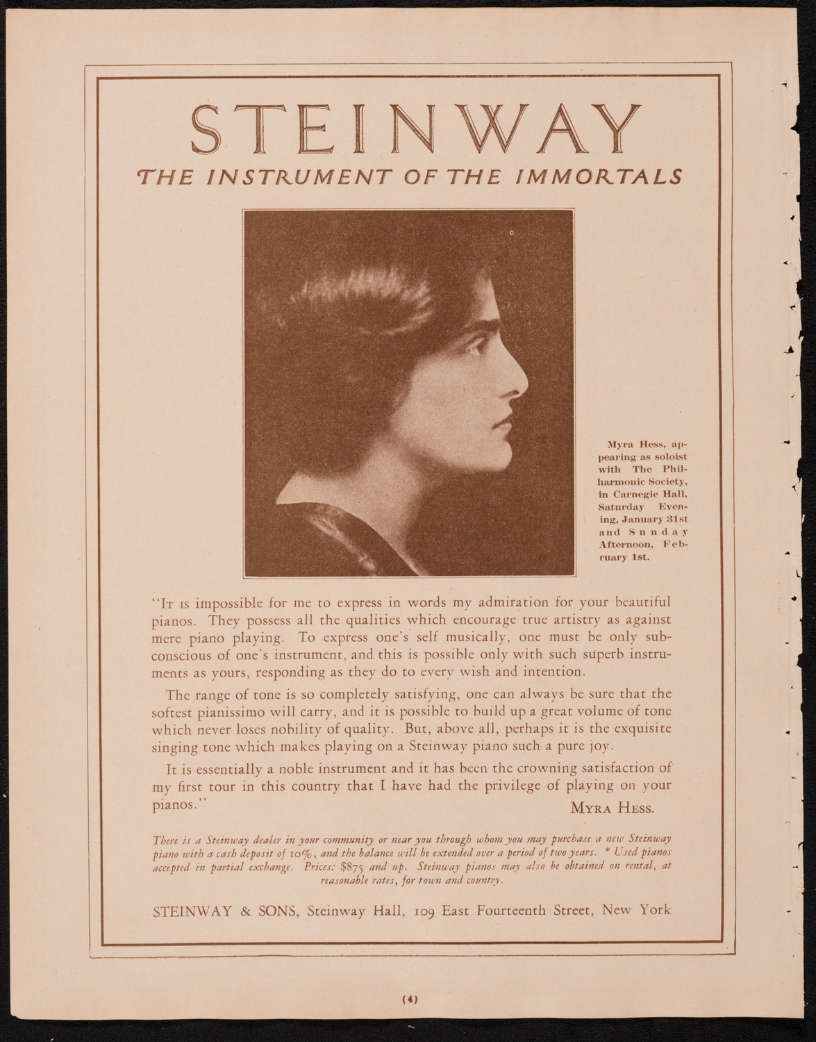 New York Philharmonic, January 30, 1925, program page 4