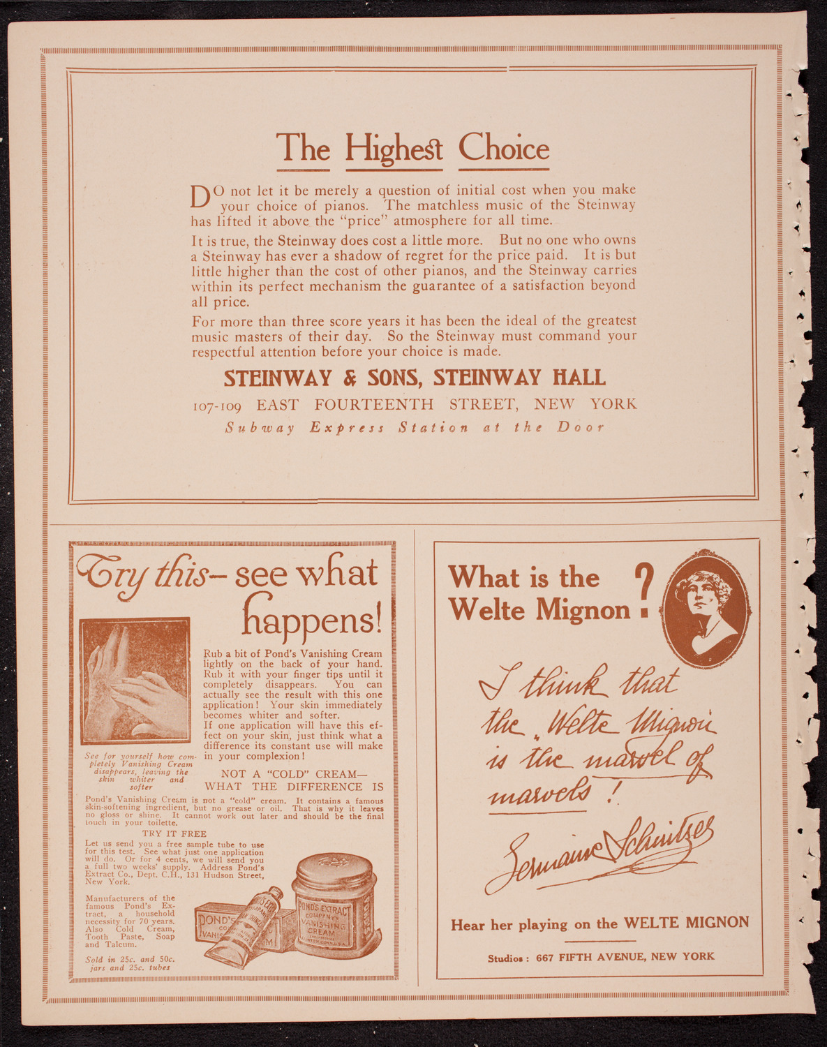 New York Philharmonic, December 17, 1916, program page 4