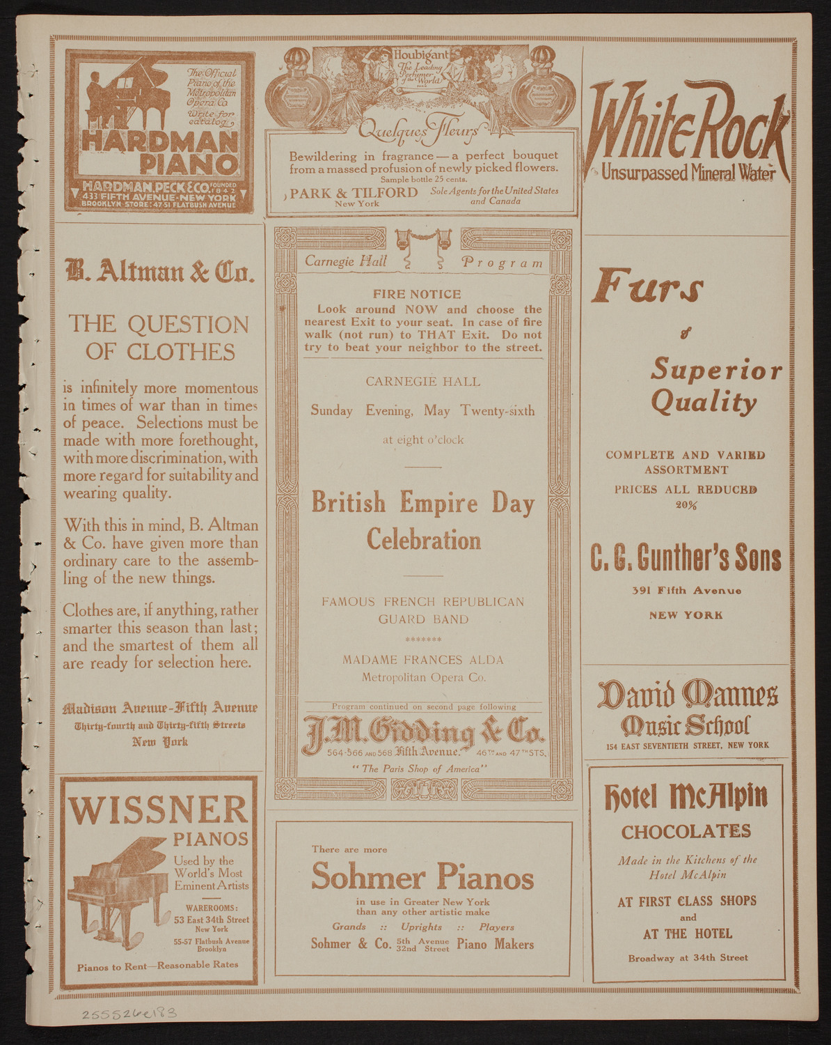 British Empire Day Celebration, May 26, 1918, program page 5