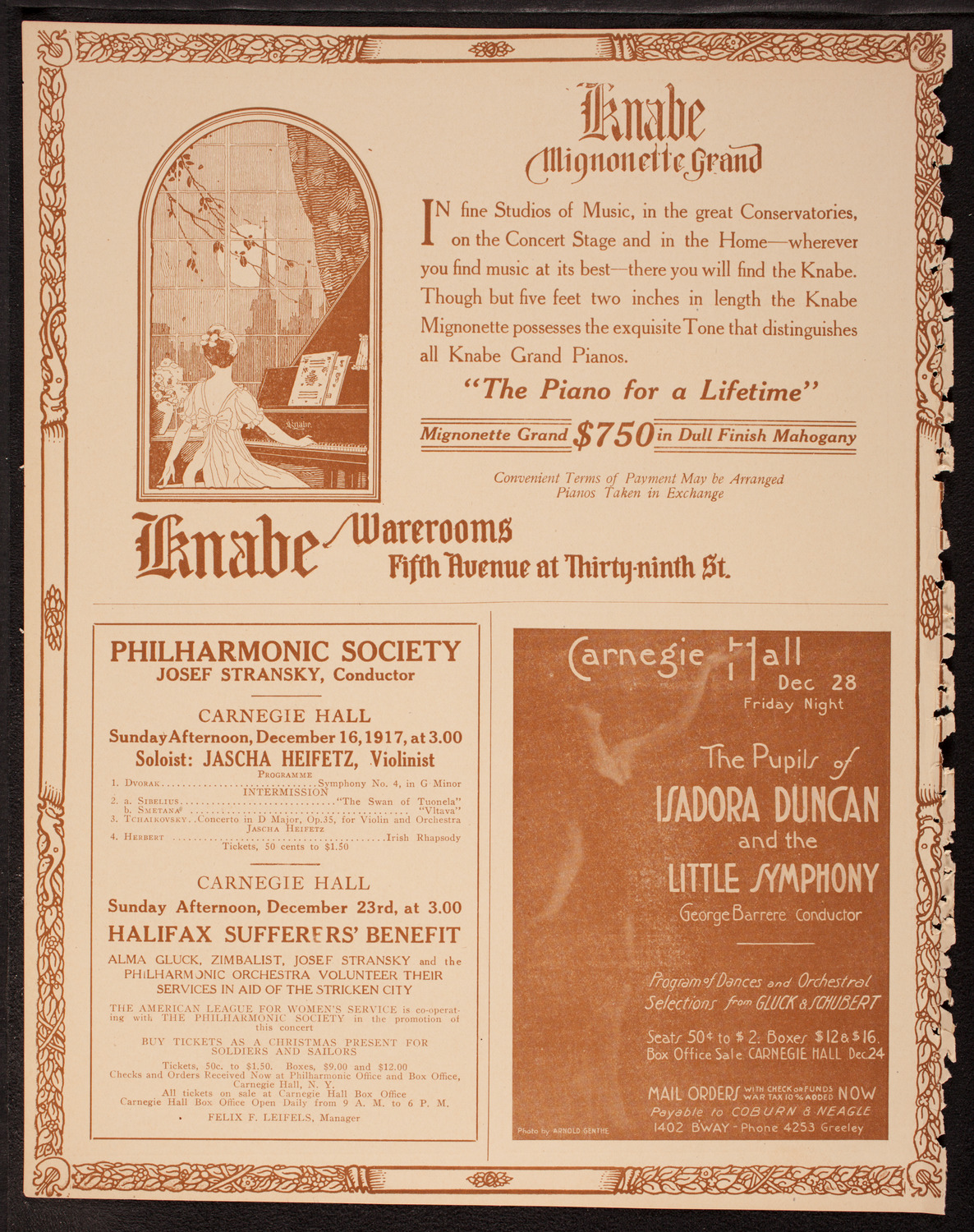 New York Philharmonic, December 14, 1917, program page 12