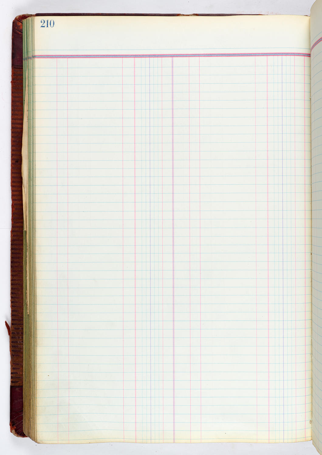 Music Hall Accounting Ledger, volume 4, page 210