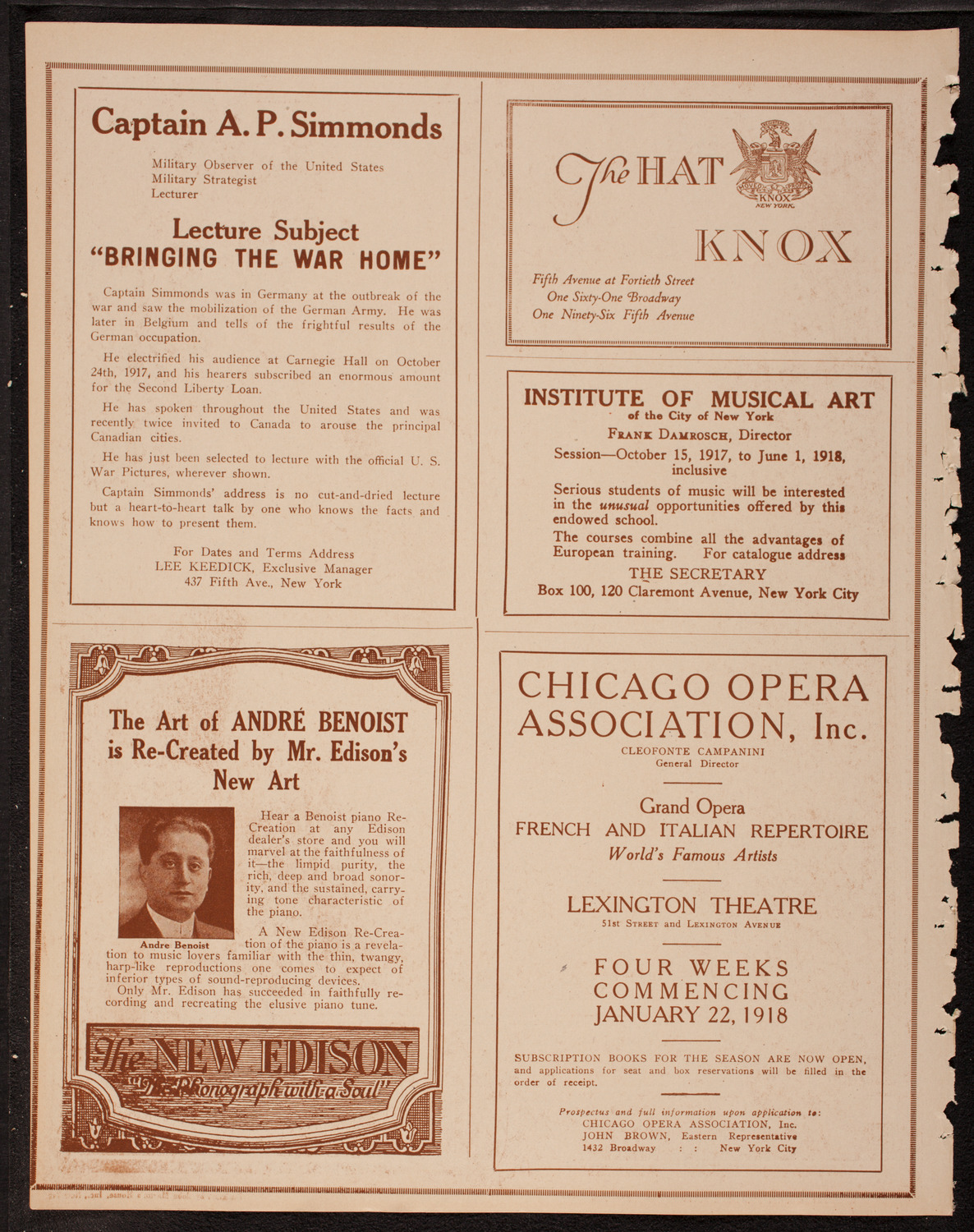 Lecture by Sergeant Arthur Guy Empey, November 29, 1917, program page 2