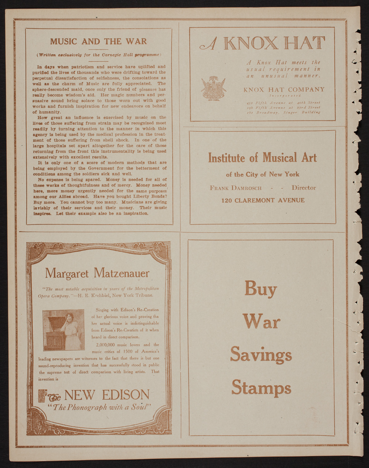 Benefit: American Red Cross, May 23, 1918, program page 2