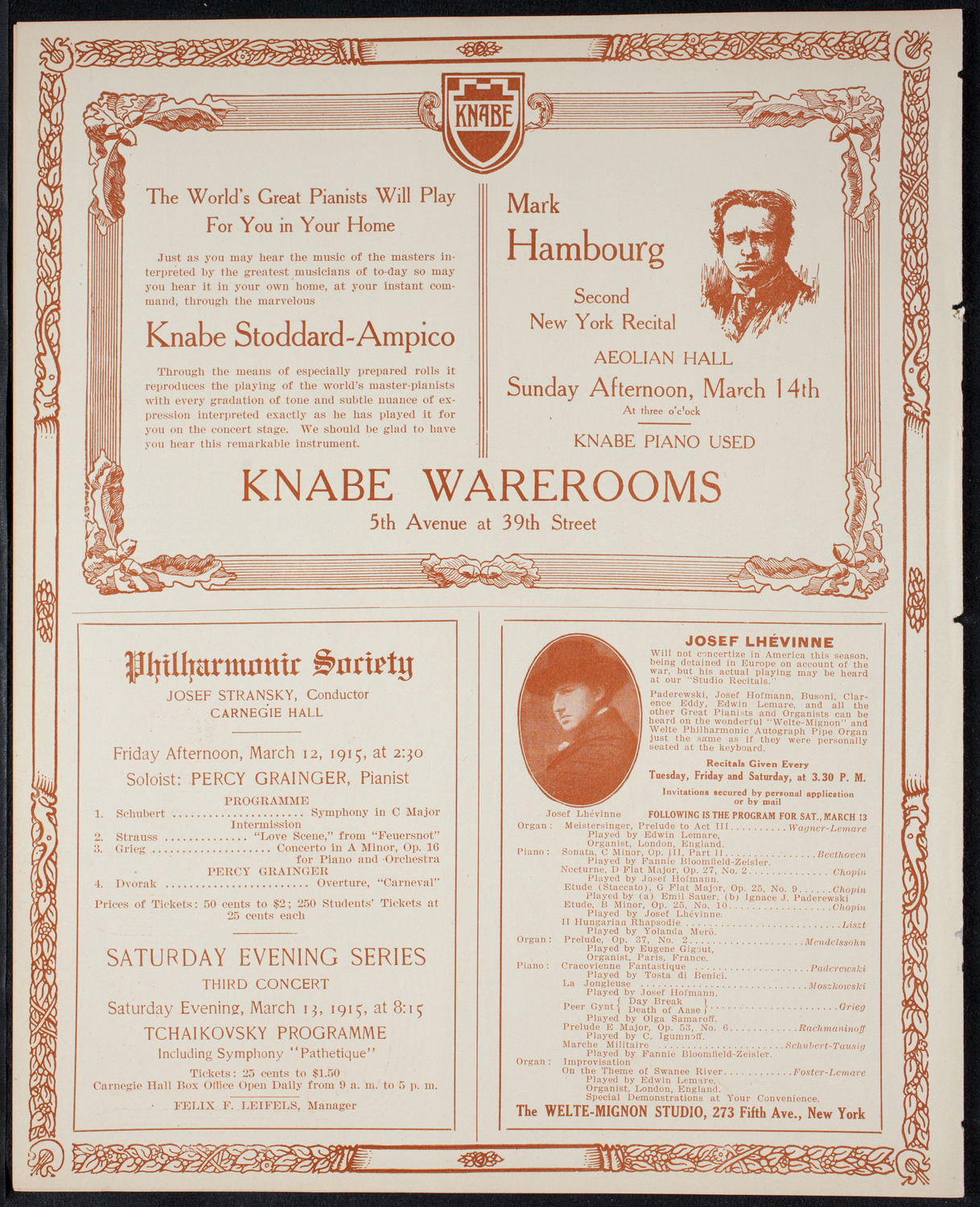 Musical Art Society of New York, March 11, 1915, program page 12