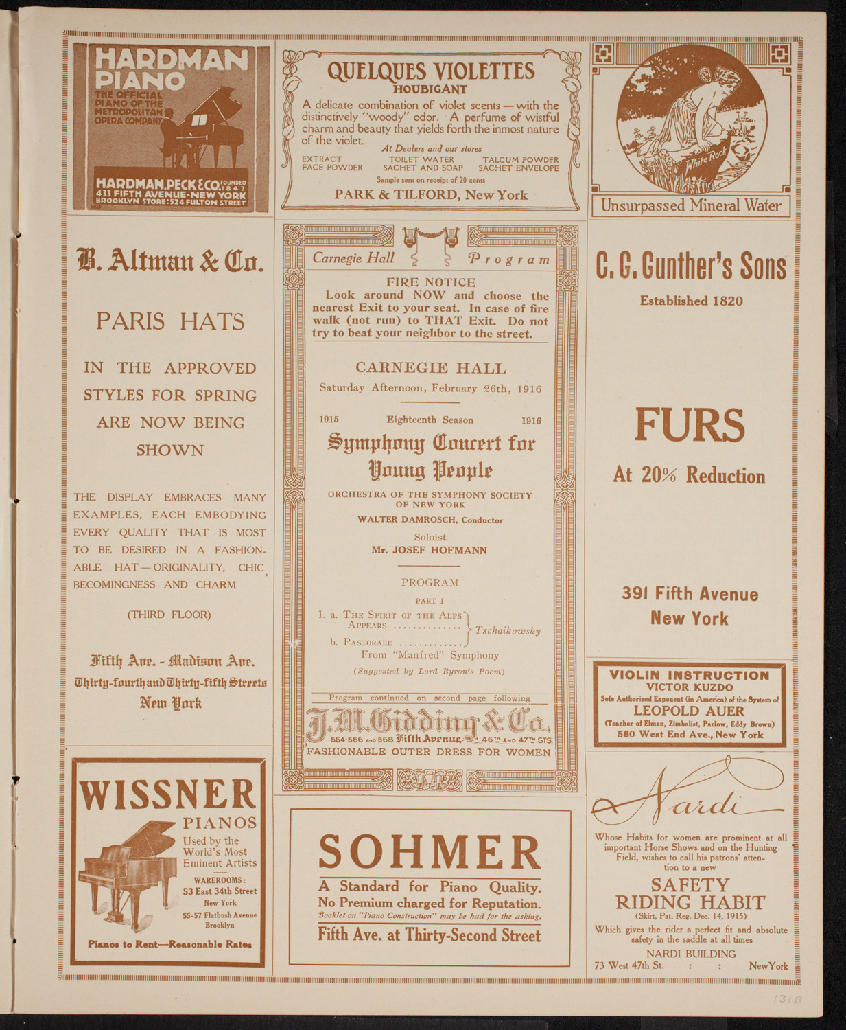Symphony Concert for Young People, February 26, 1916, program page 5