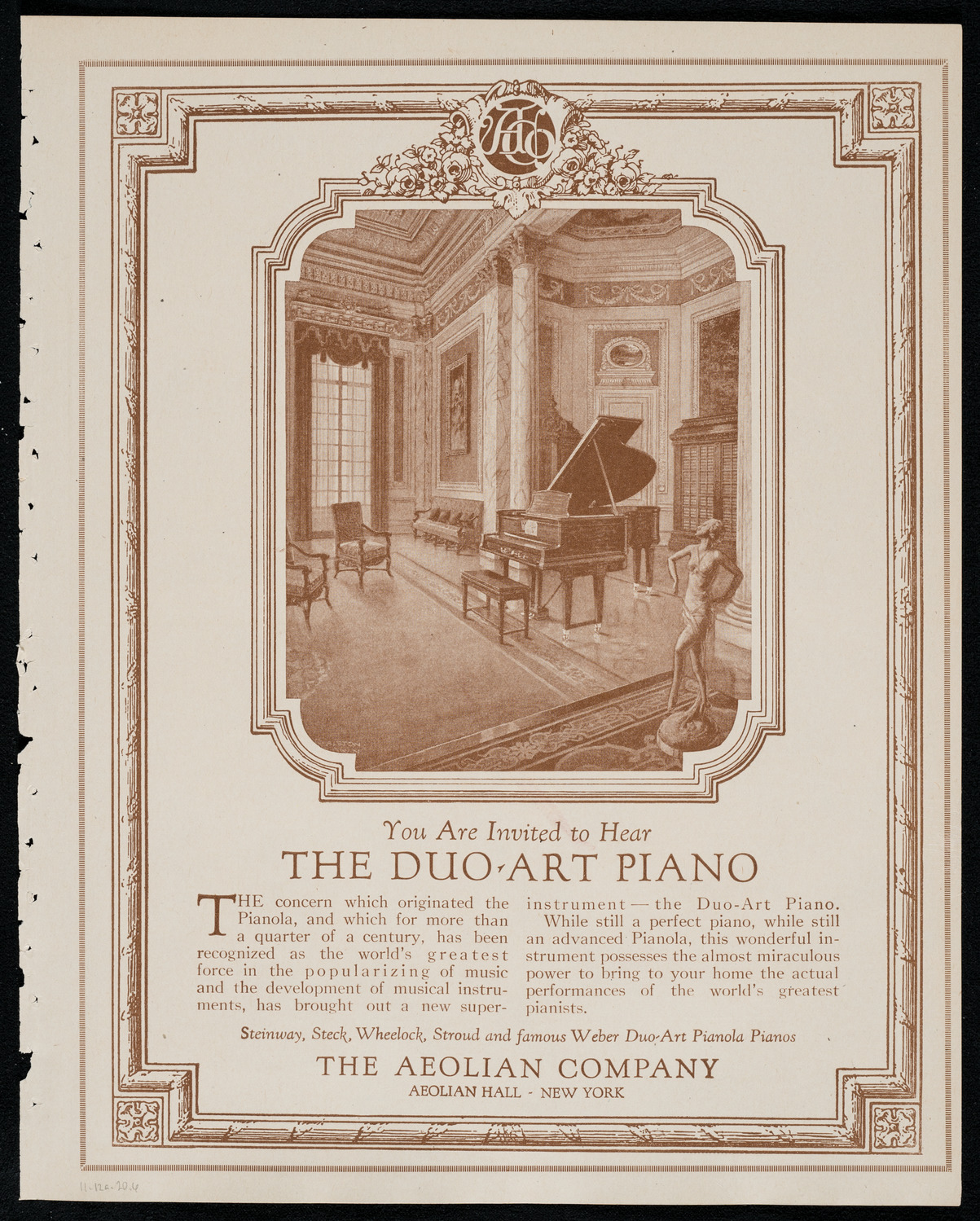 New York Philharmonic, November 12, 1920, program page 11