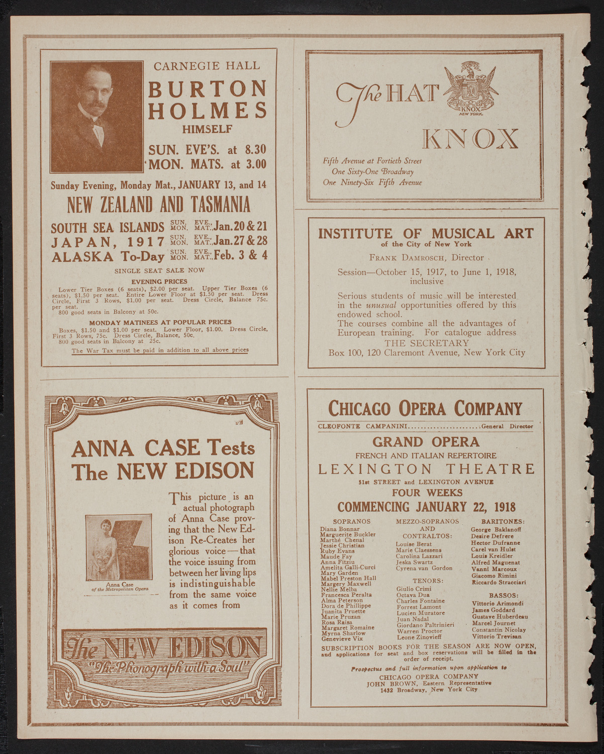 New York Philharmonic, January 12, 1918, program page 2