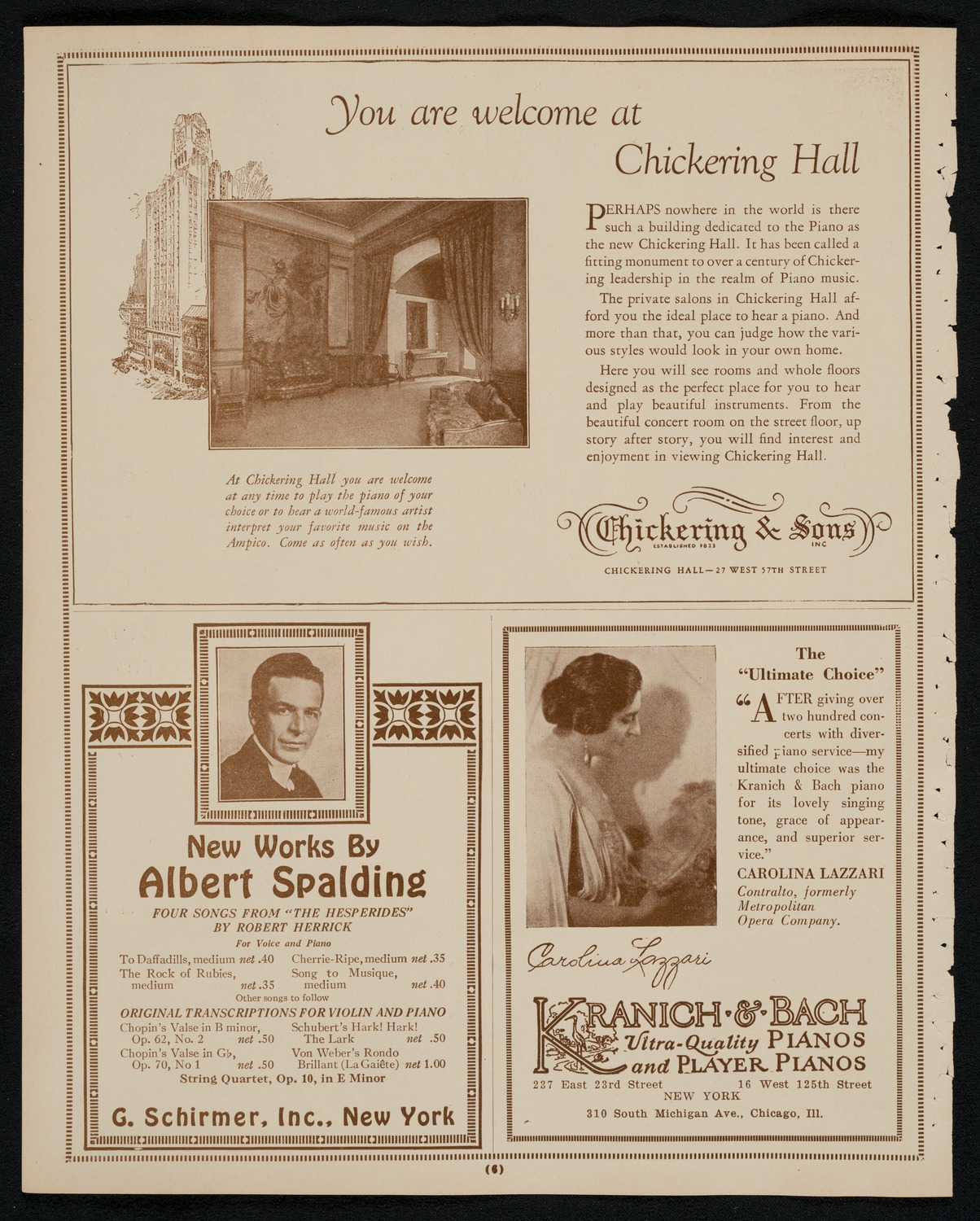 New York Philharmonic, November 22, 1925, program page 6