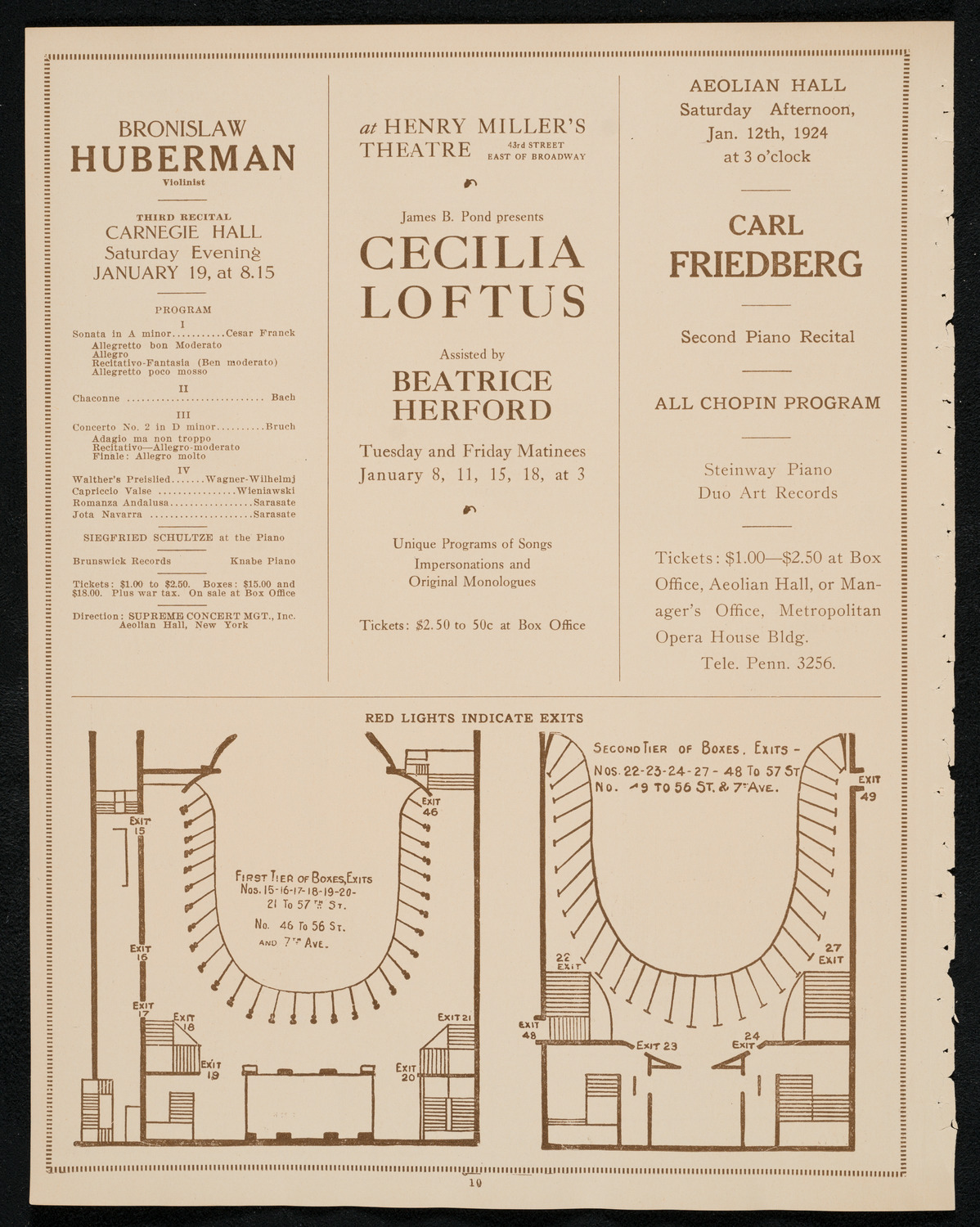 New York Philharmonic, January 10, 1924, program page 10