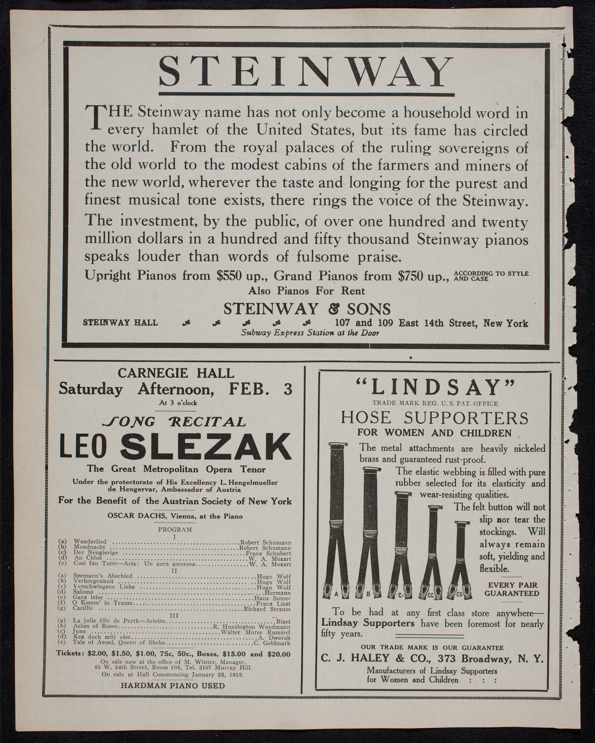 Lecture by Albert J. Beveridge, January 17, 1912, program page 4