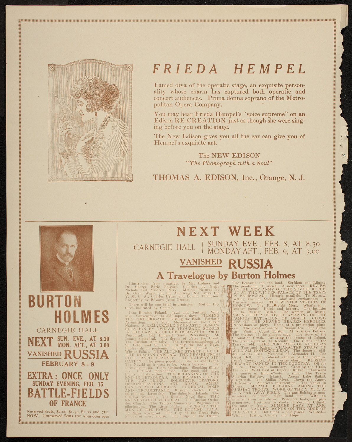 Burton Holmes Travelogue: Allies on the Rhine, February 1, 1920, program page 2