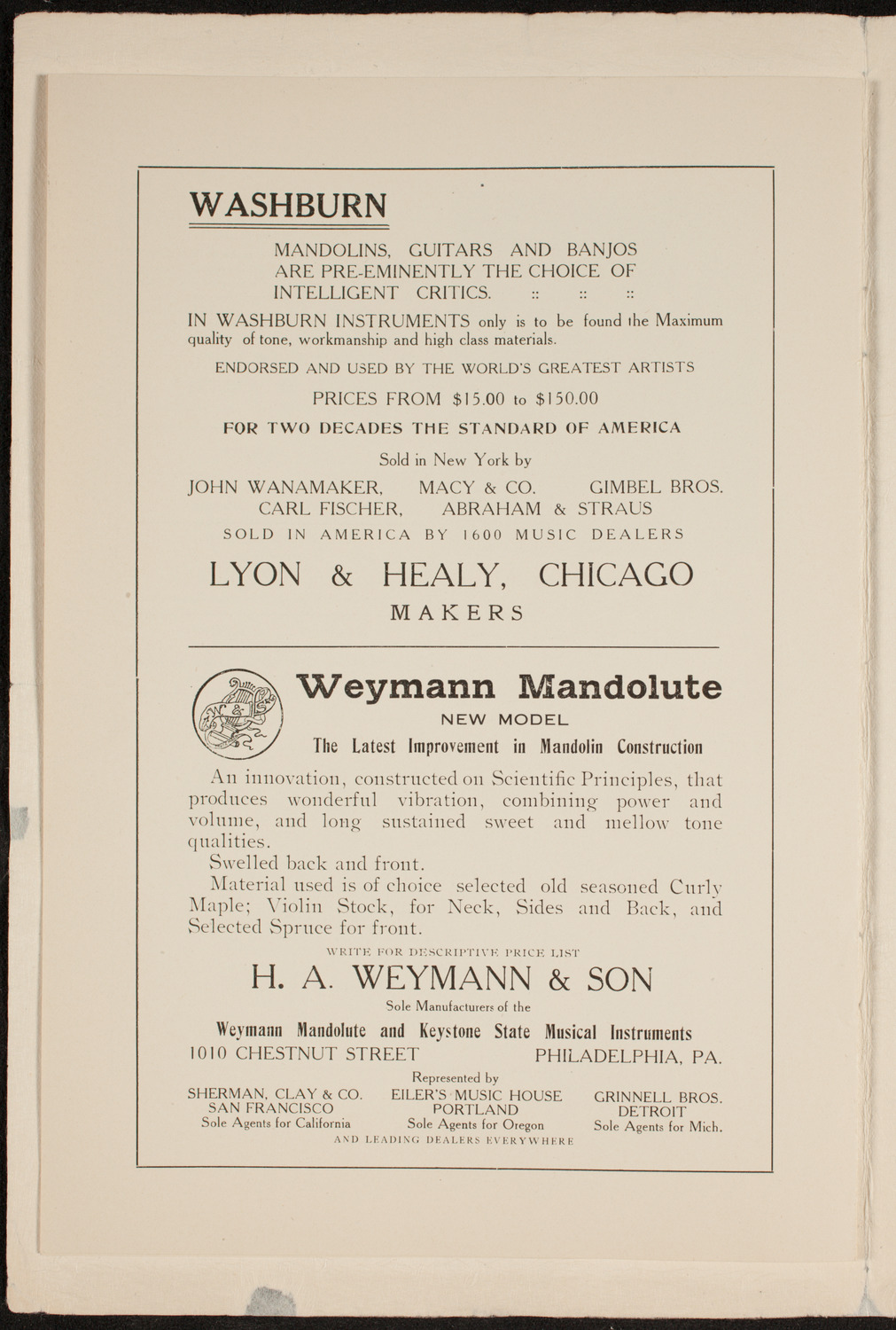 New York Plectrum Orchestra, February 23, 1912, program page 5