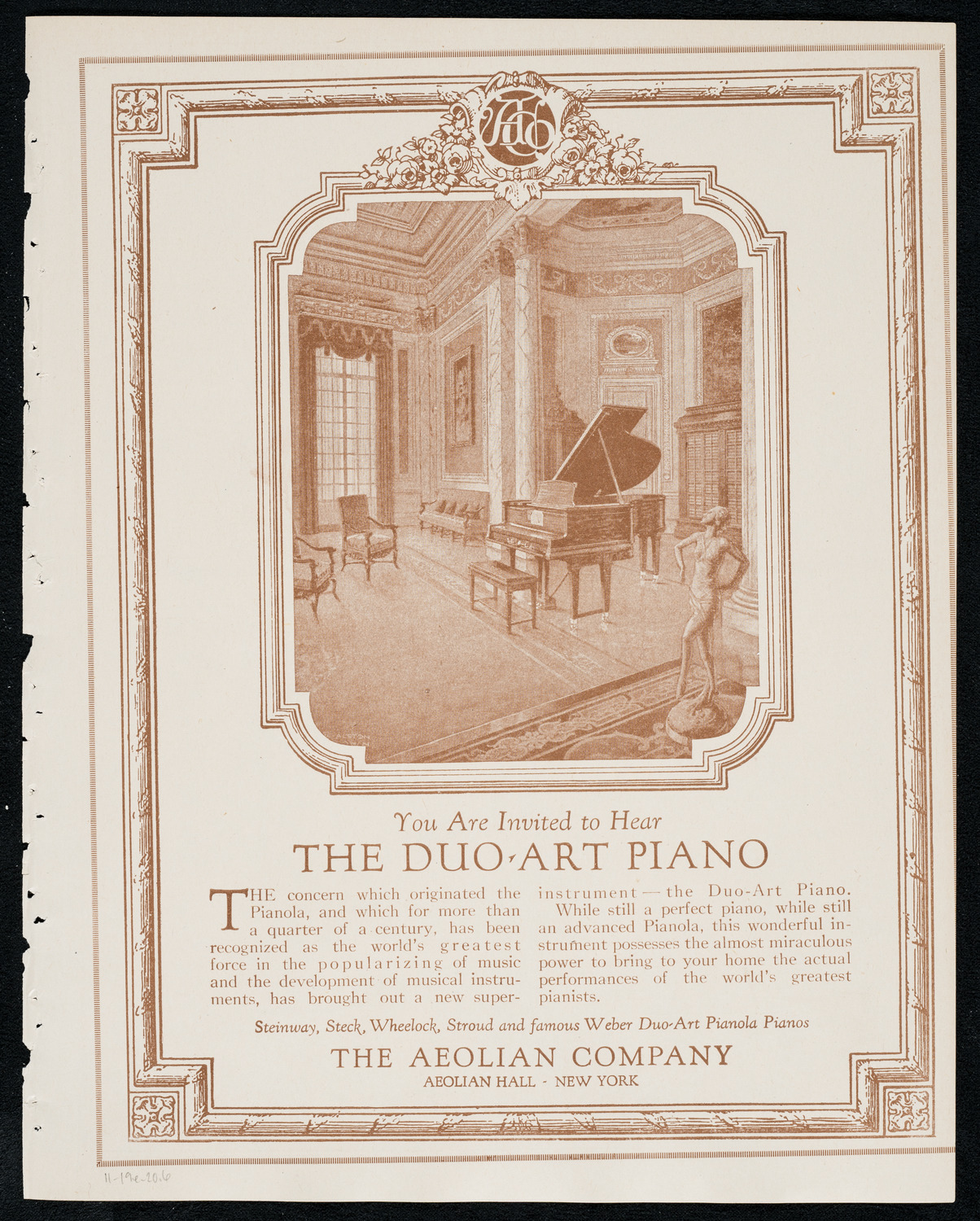 Stell Andersen, Piano, November 19, 1920, program page 11
