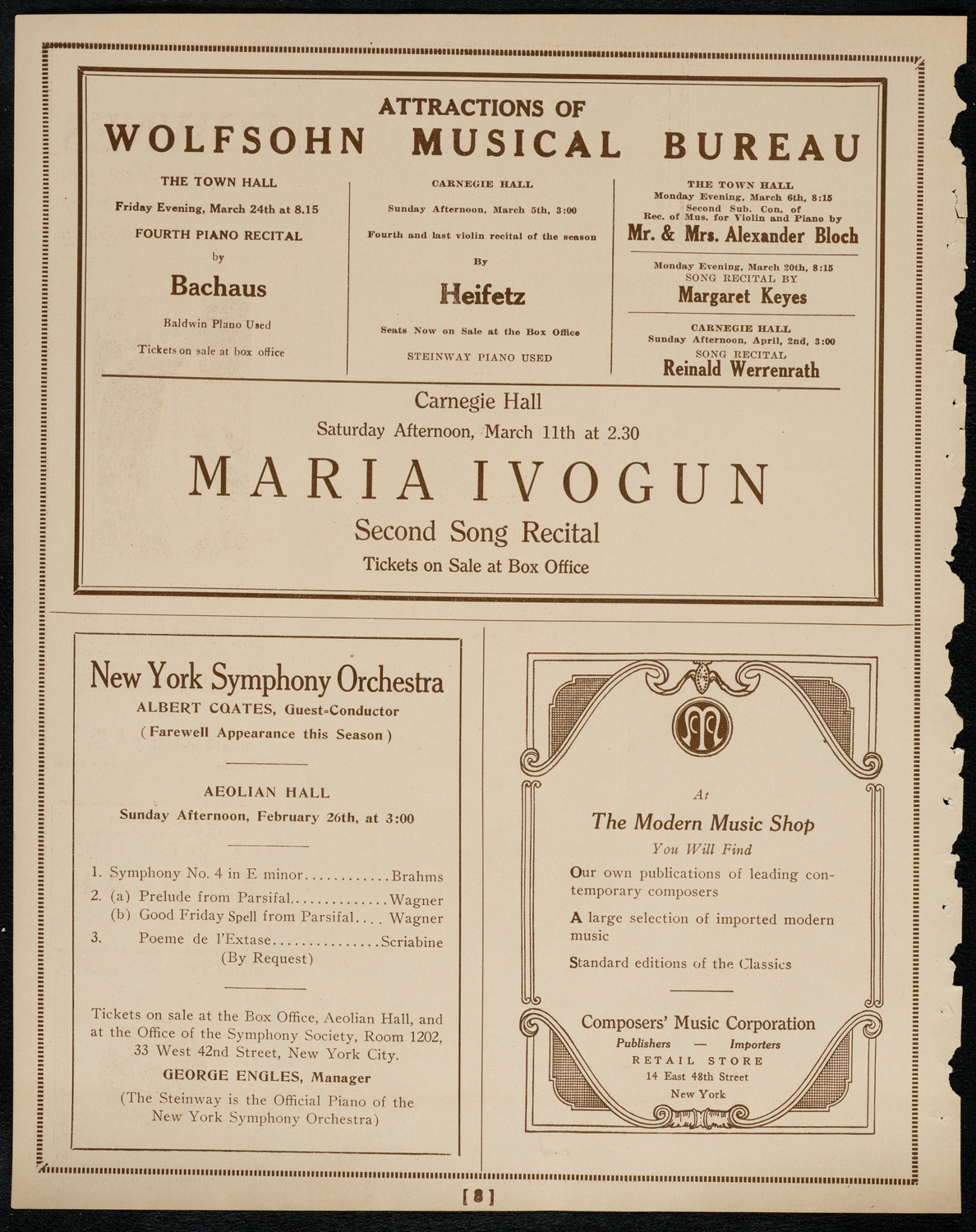 Marguerite White, Soprano, February 24, 1922, program page 8