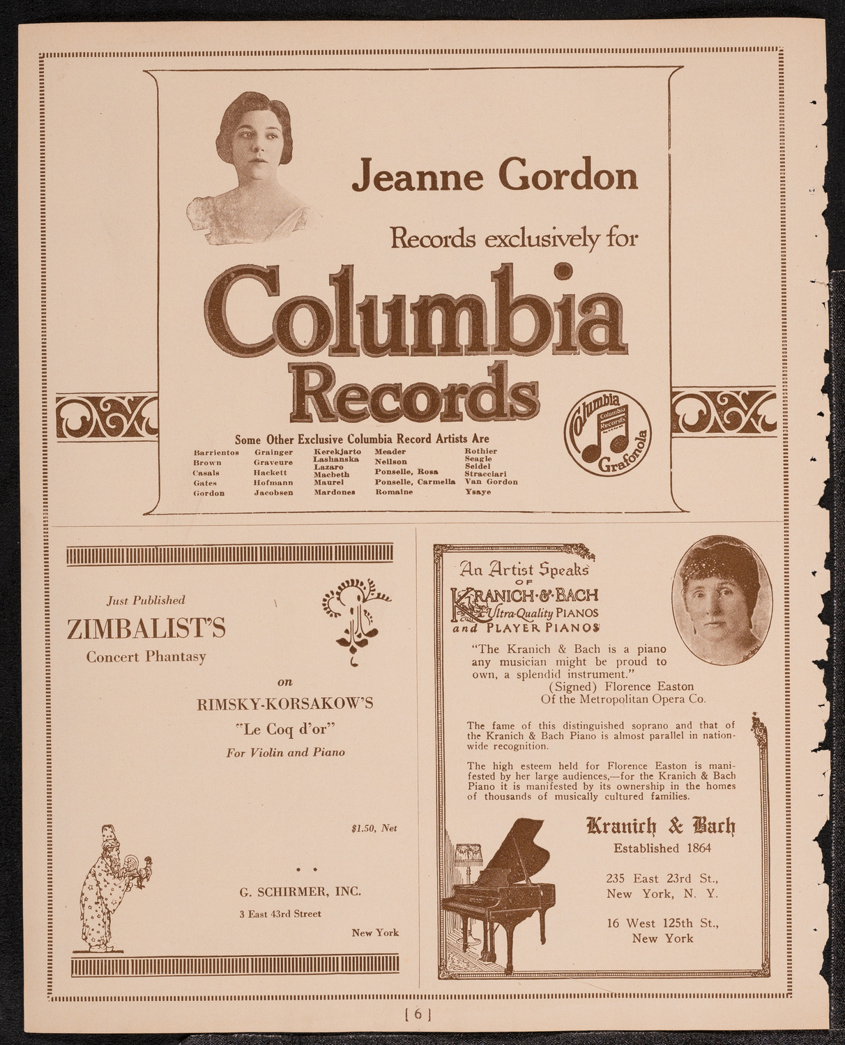 Philadelphia Orchestra, November 29, 1921, program page 6