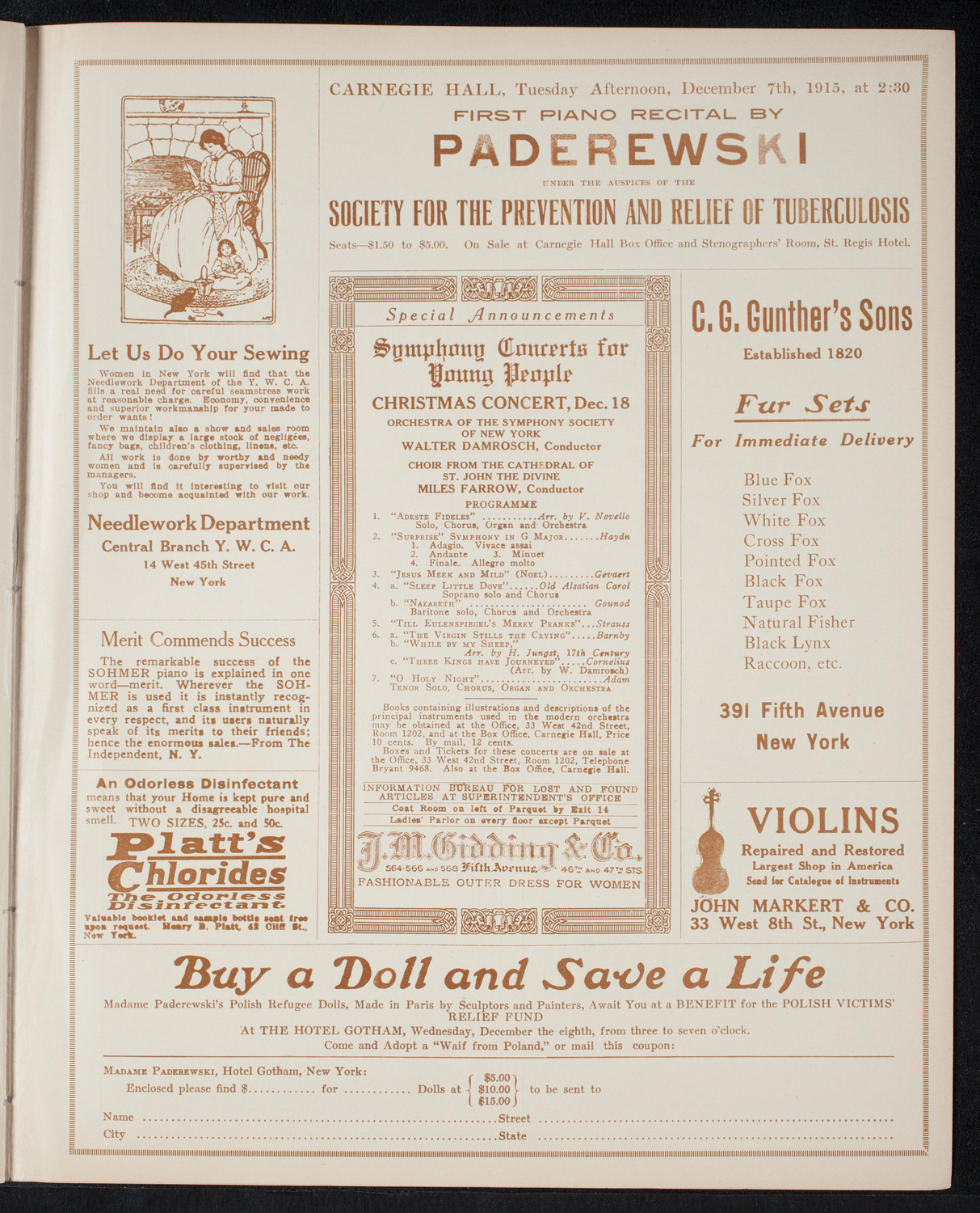 Boston Symphony Orchestra, December 4, 1915, program page 9