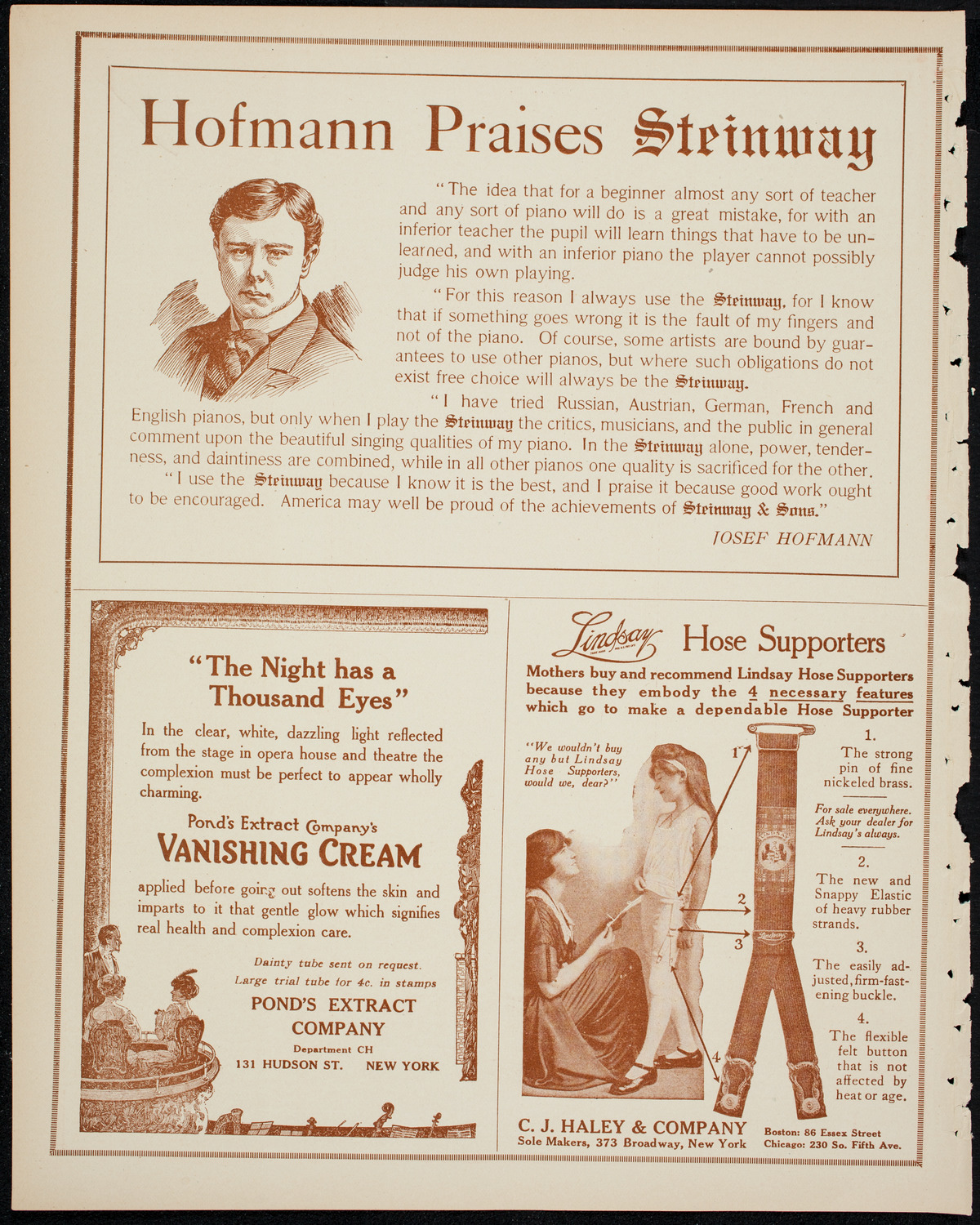 John McCormack, Tenor, May 3, 1914, program page 4