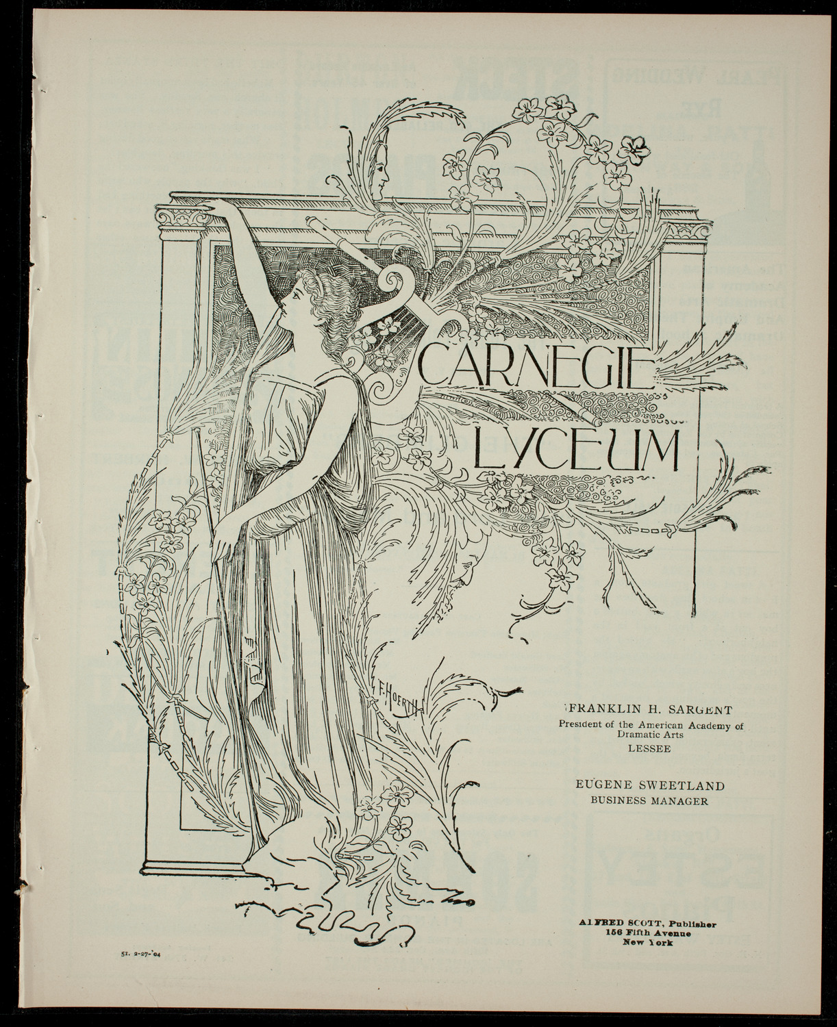 Young Folks' League of the Y.W.H.A. presents "The Climbers", February 27, 1904, program page 1