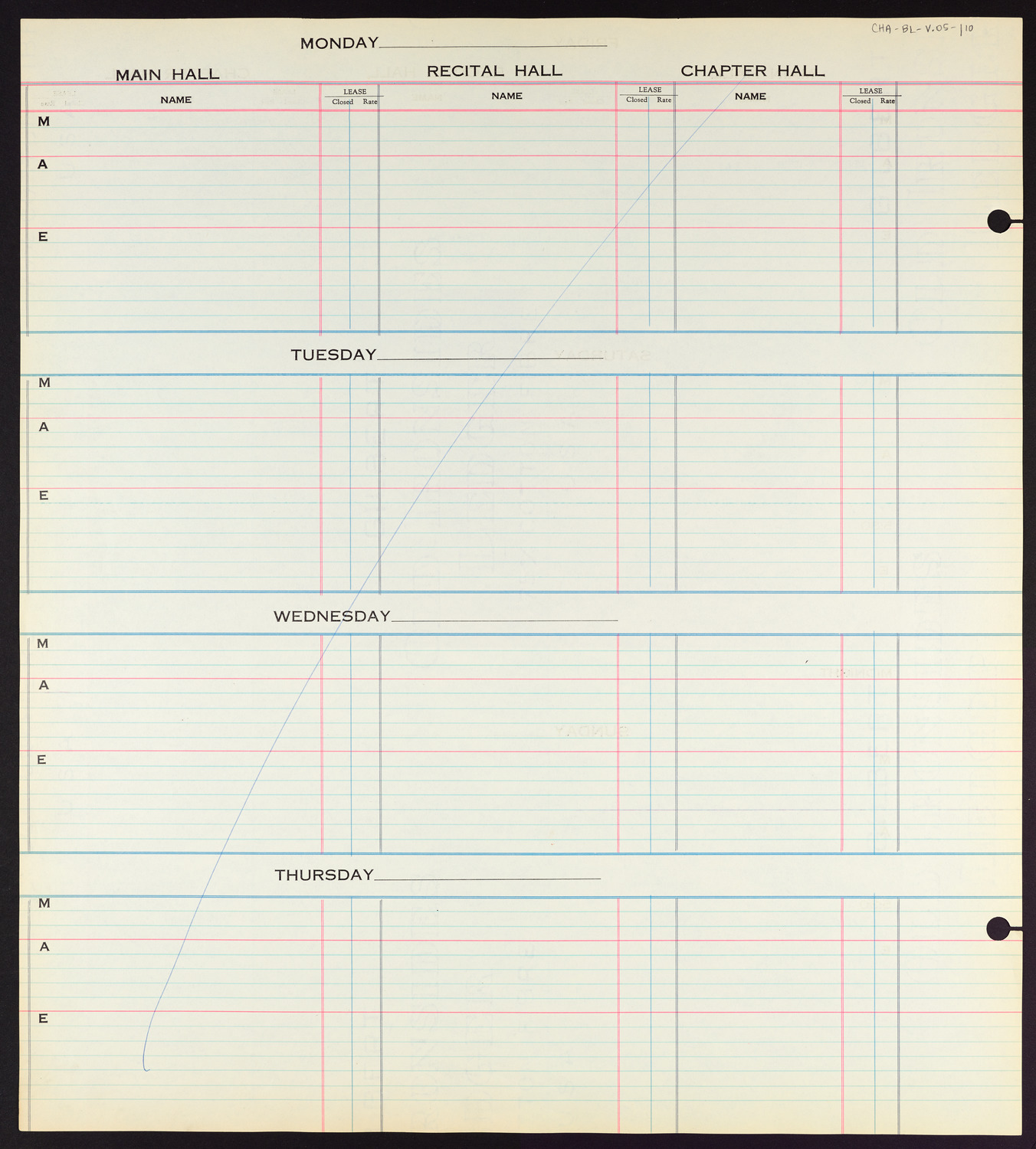 Carnegie Hall Booking Ledger, volume 5, page 110