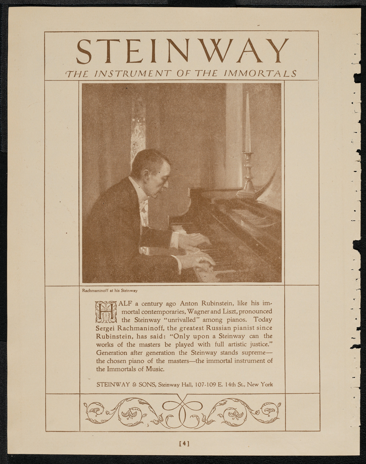 Rudolph Bochco, Violin, April 14, 1921, program page 4