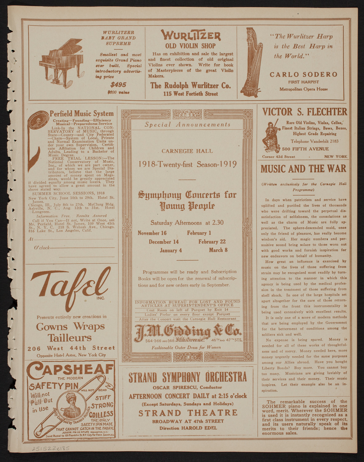 International Music Festival Chorus assisted by People's Choral Union, May 22, 1918, program page 9