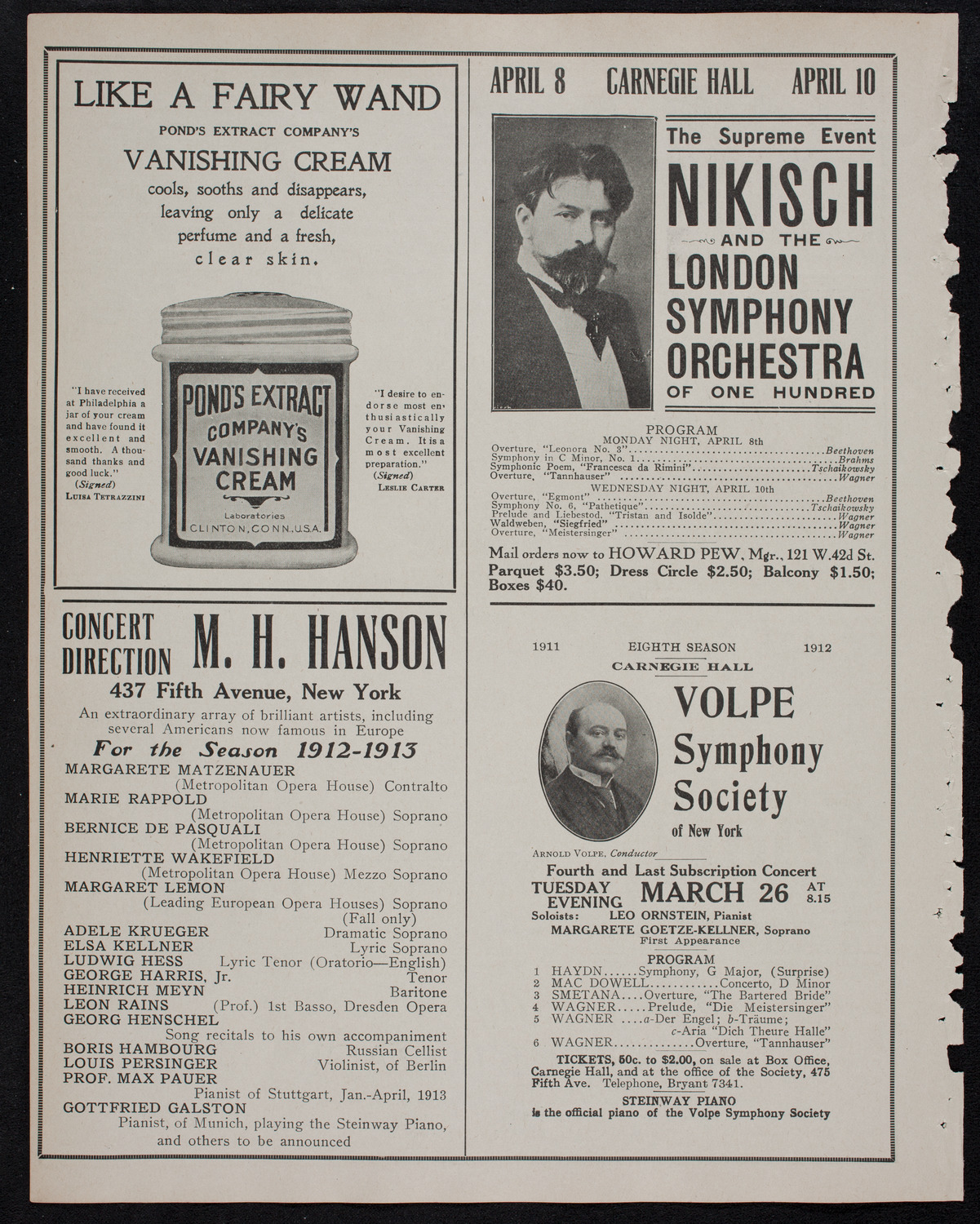 David Bispham, Baritone, March 22, 1912, program page 8