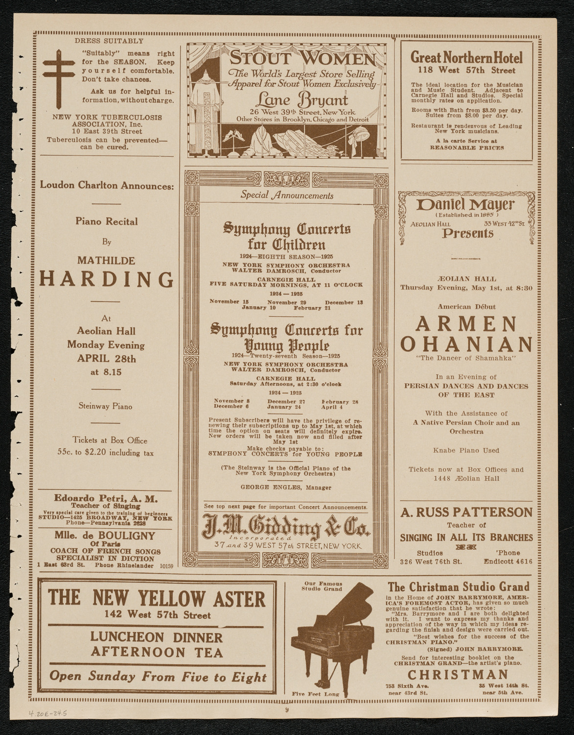 Ina Bourskaya and Rudolph Polk, April 20, 1924, program page 9