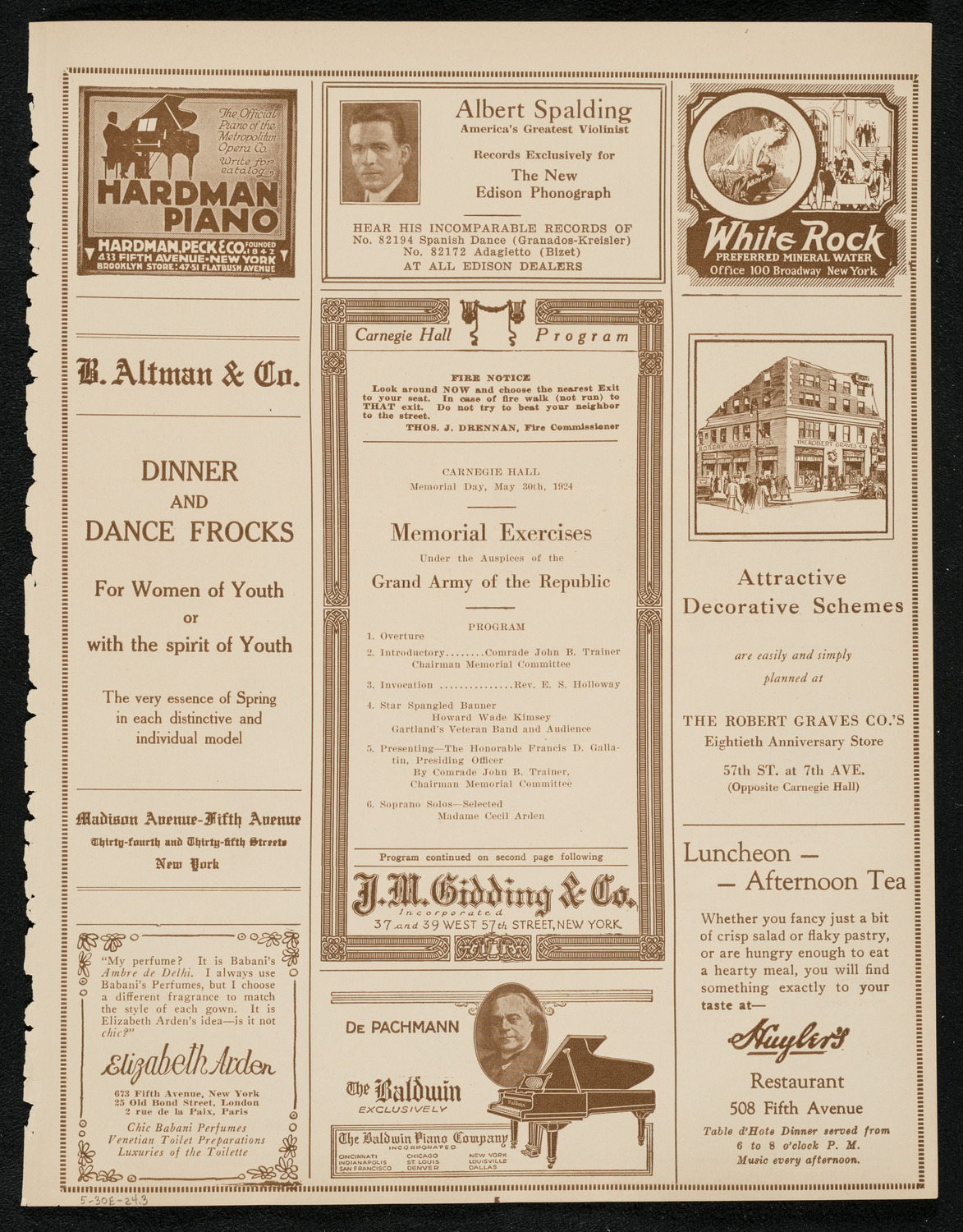 Grand Army of the Republic Memorial Day Exercises, May 30, 1924, program page 5