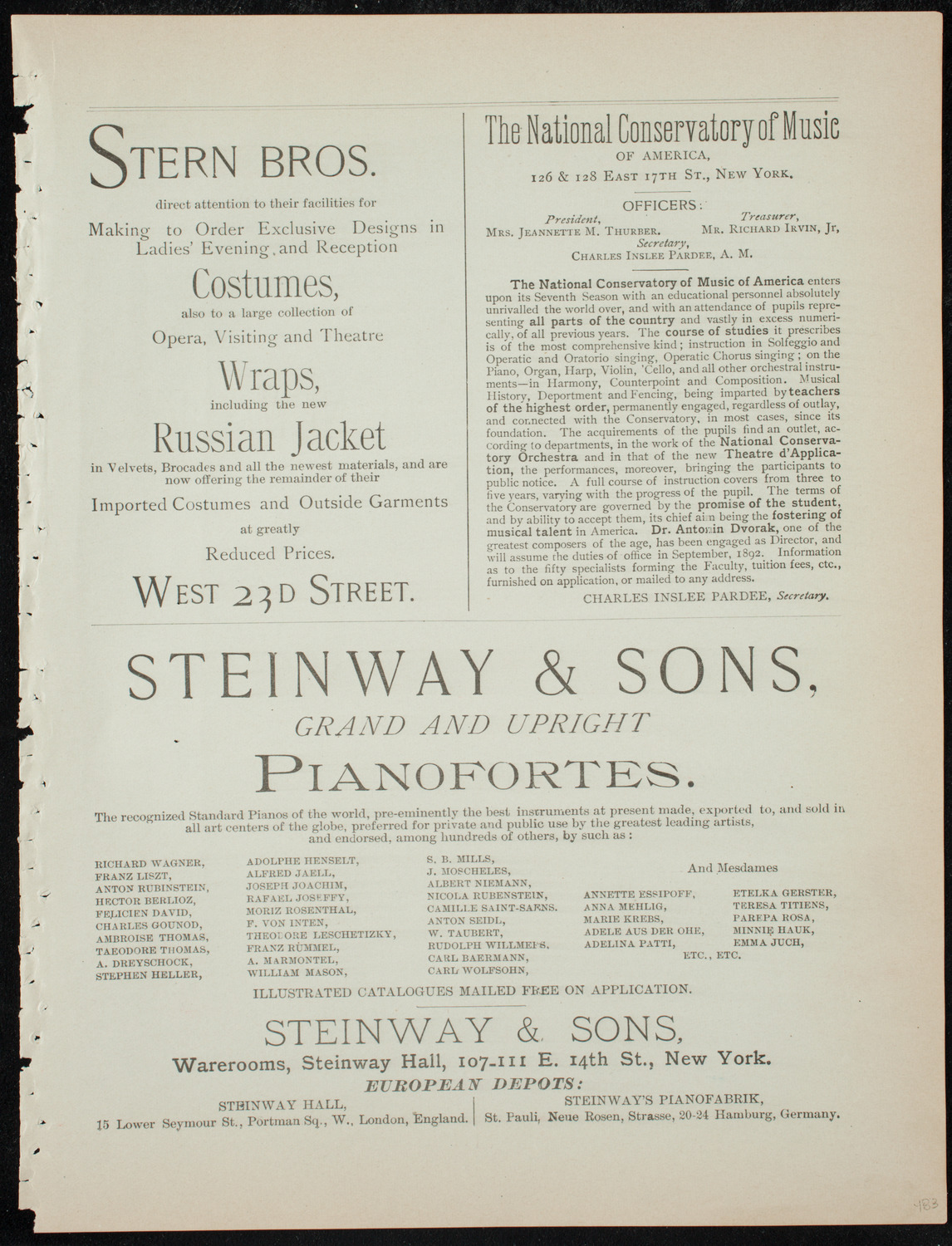 Oratorio Society of New York, December 30, 1891, program page 7