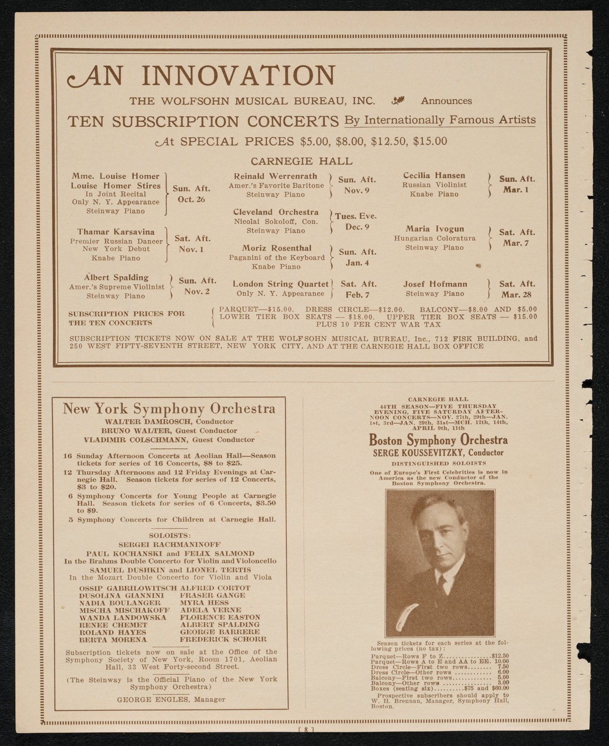 Carlos Sedano, Violin, October 19, 1924, program page 8