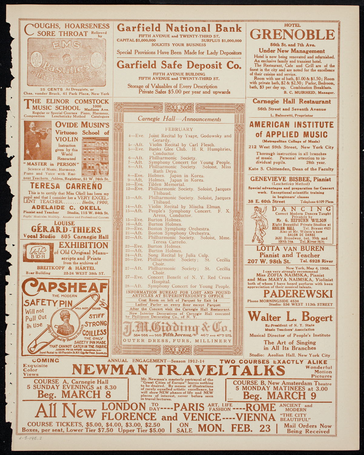 Burton Holmes Travelogue: Panama, February 3, 1914, program page 3