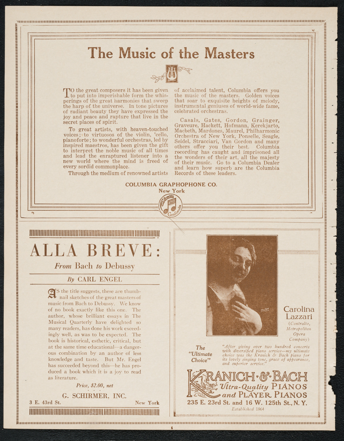 City Symphony Orchestra, December 11, 1922, program page 6