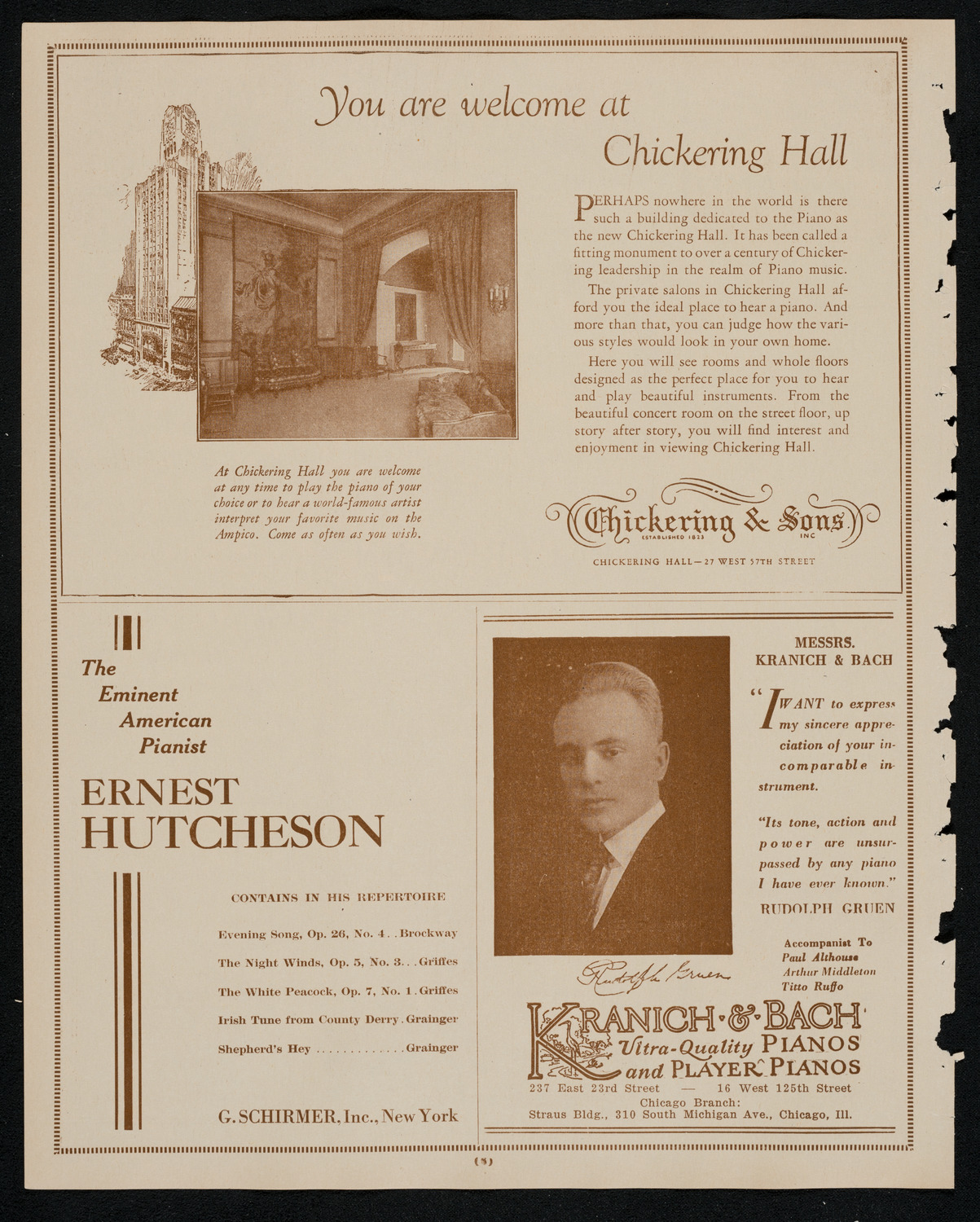 Ignacy Jan Paderewski, Piano, November 25, 1925, program page 6