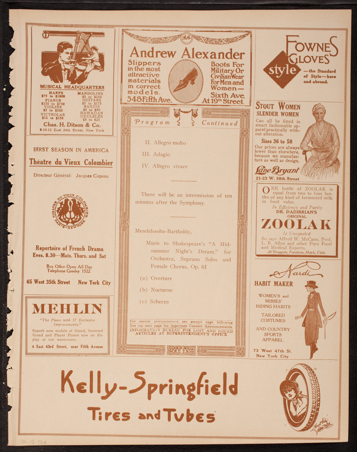 Boston Symphony Orchestra, December 7, 1917, program page 7