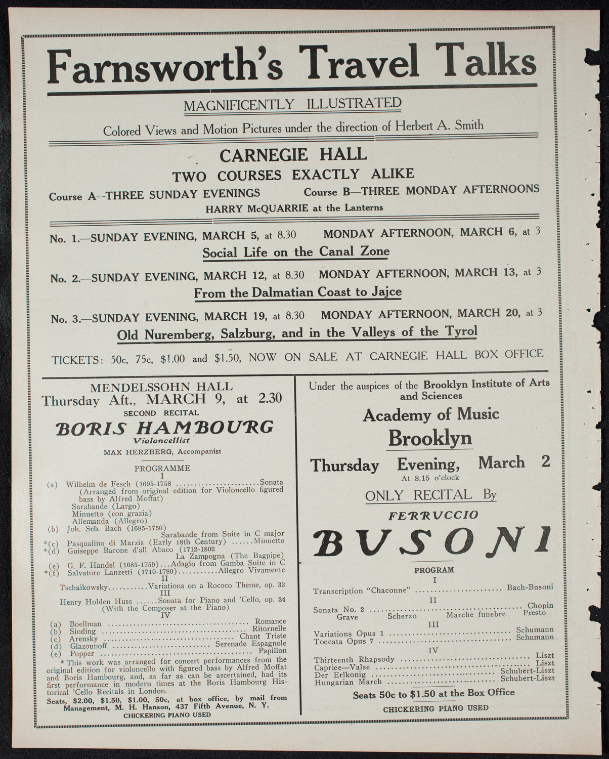 Edmond Clement, Tenor, February 28, 1911, program page 10