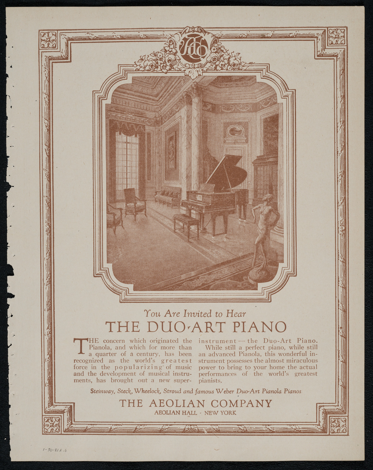 New York Philharmonic, January 30, 1921, program page 11
