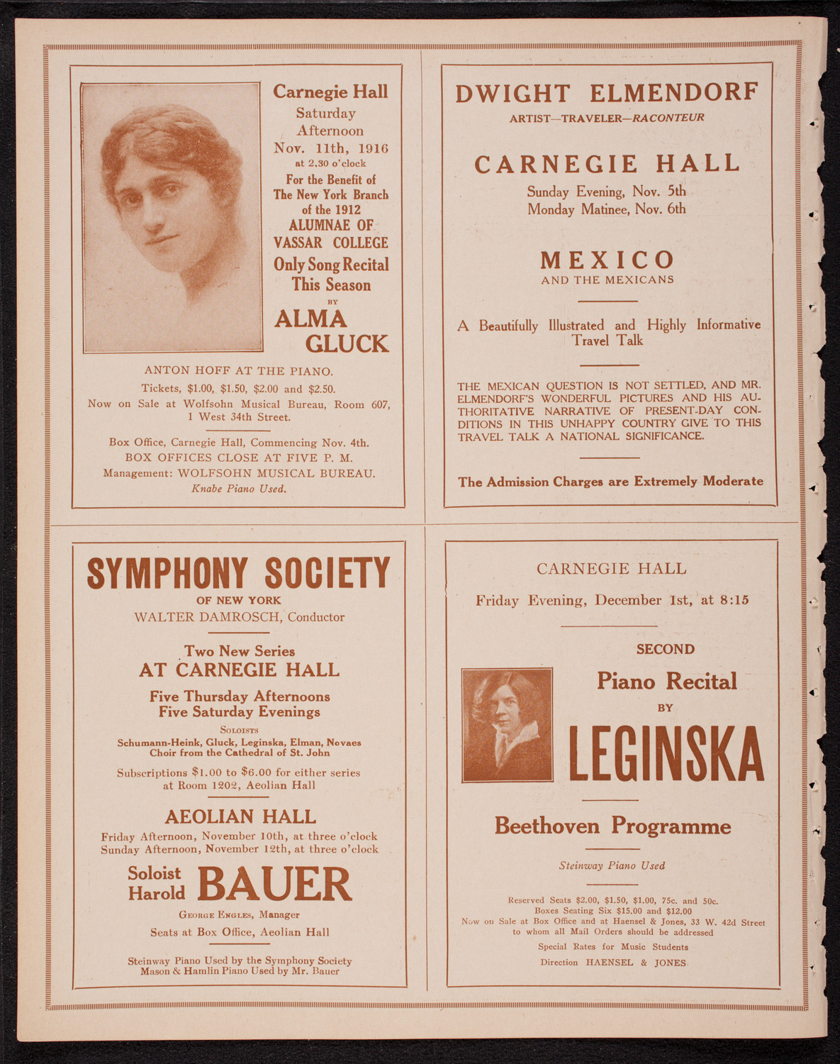 Ethel Leginska, Piano, November 2, 1916, program page 8