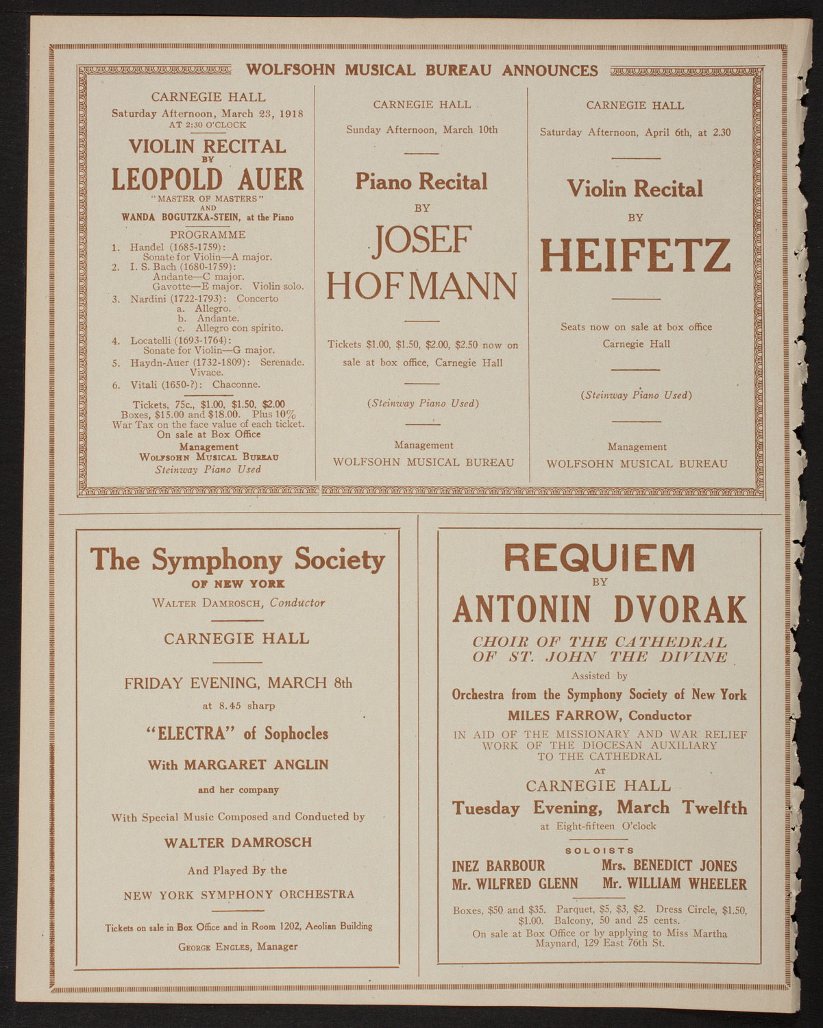New York Symphony Orchestra, March 7, 1918, program page 8