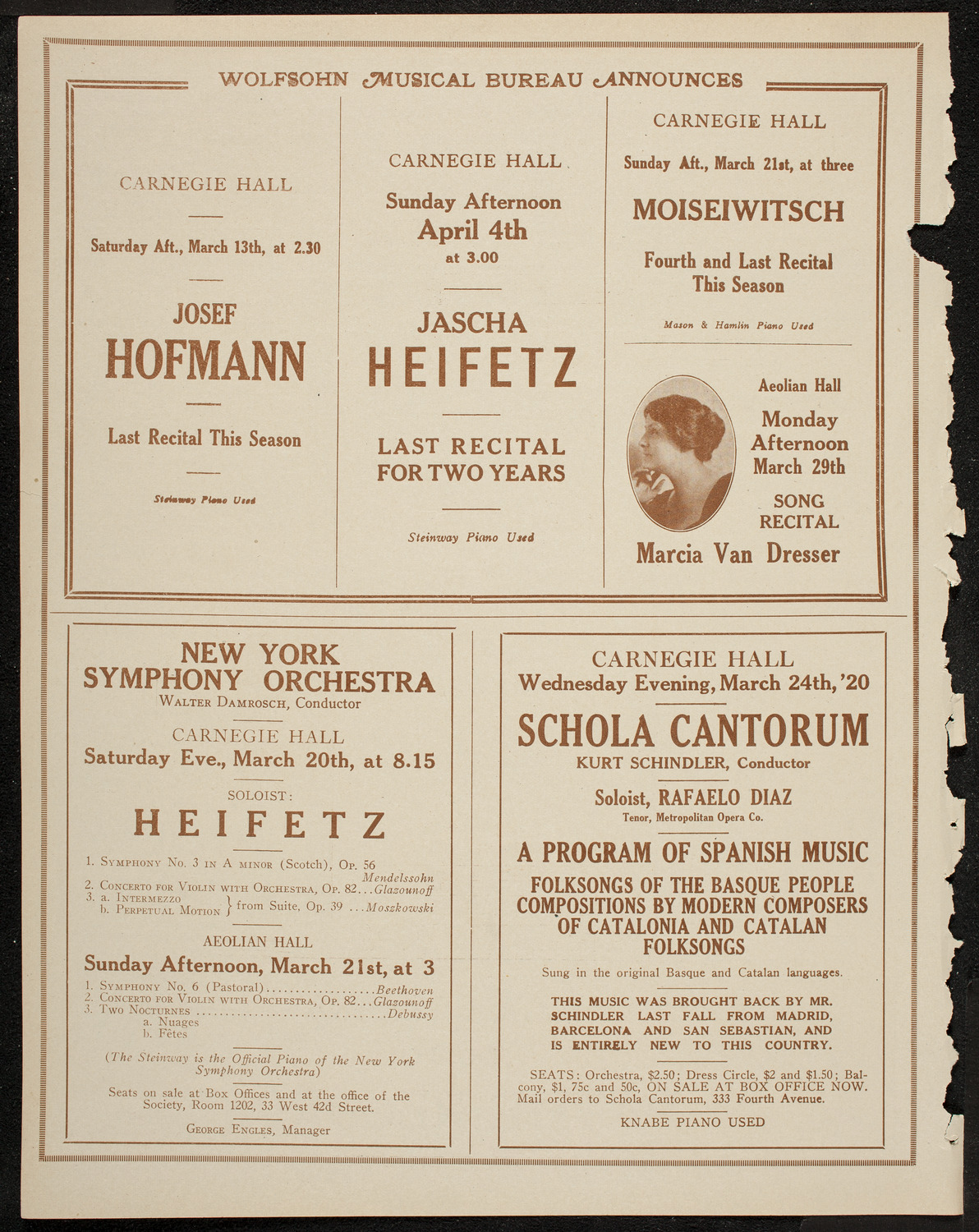 New York Symphony Orchestra, March 11, 1920, program page 8