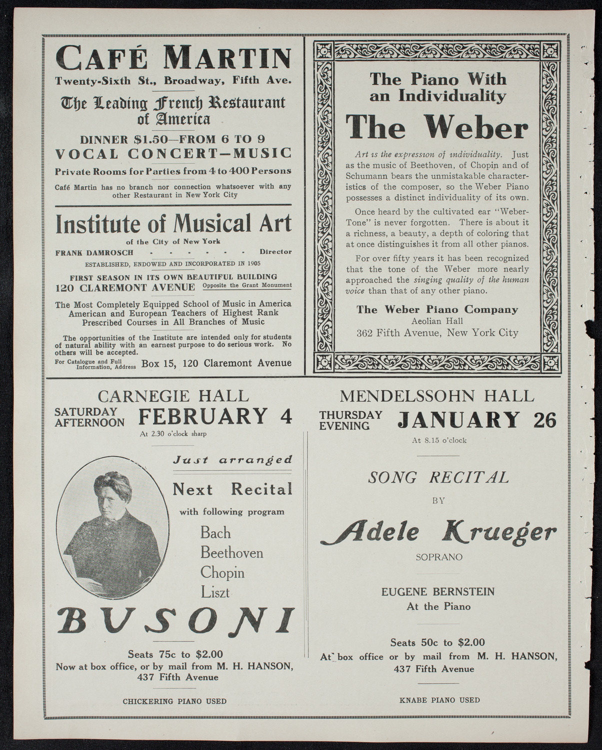 Ellen Terry, January 18, 1911, program page 6