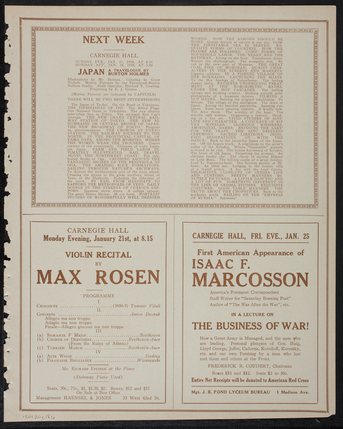 Burton Holmes Travelogue: The South Sea Islands, January 20, 1918, program page 11