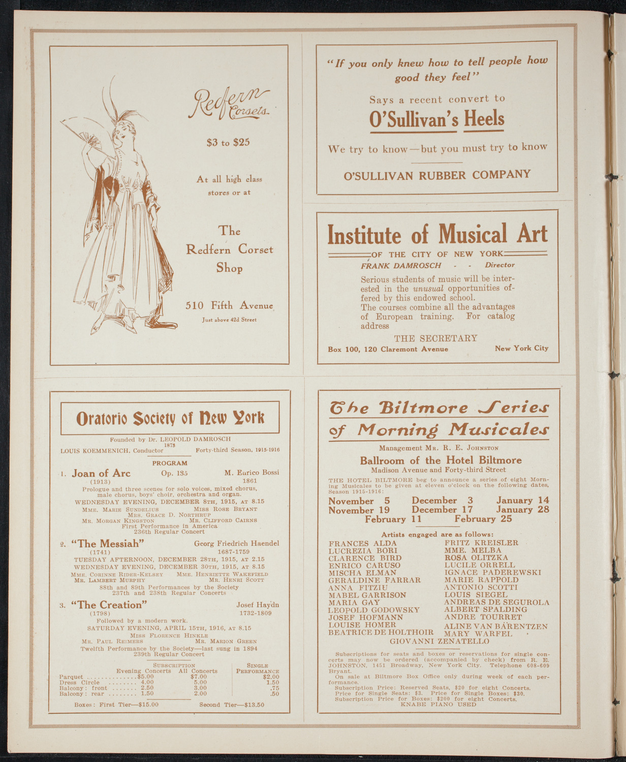 Nellie Melba, Soprano, October 31, 1915, program page 2
