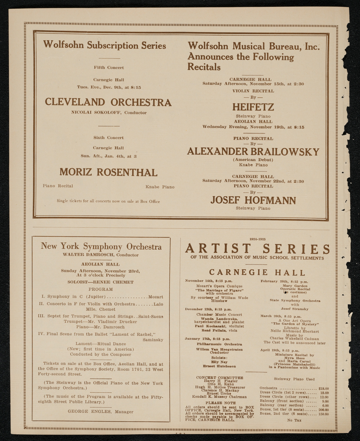 New York Philharmonic, November 14, 1924, program page 8