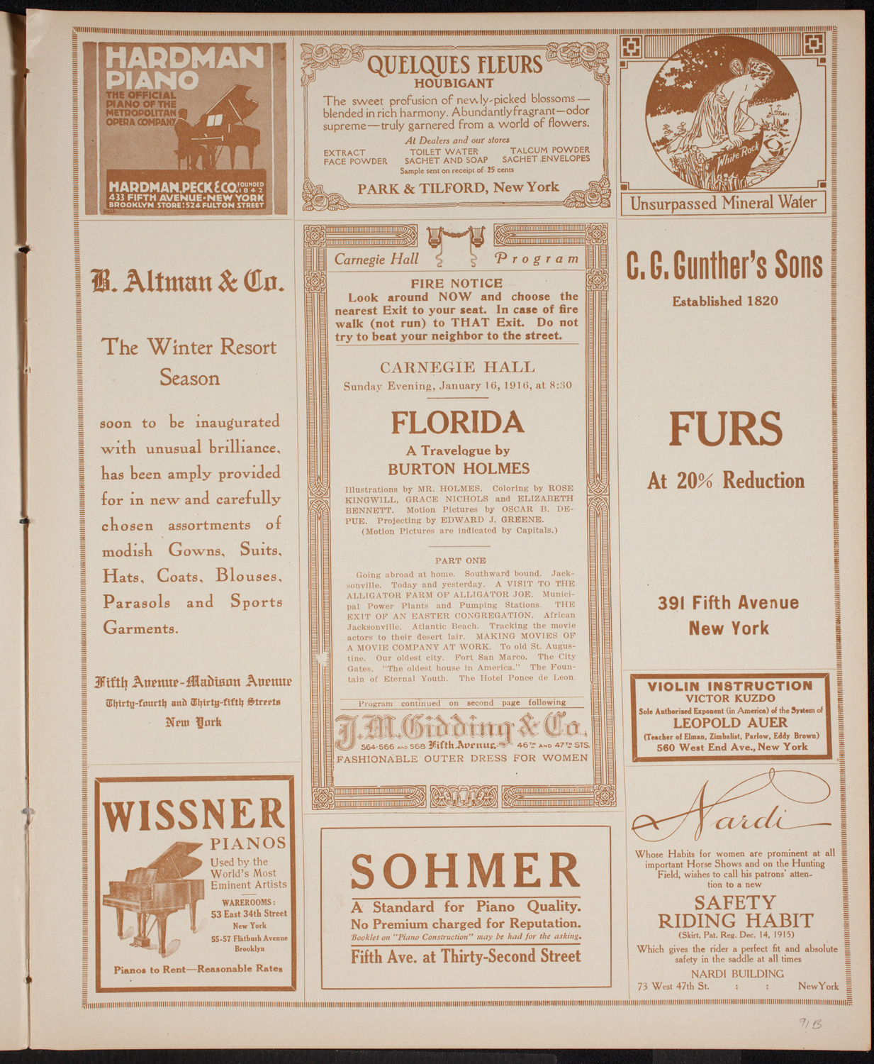 Burton Holmes Travelogue: Florida, January 16, 1916, program page 5