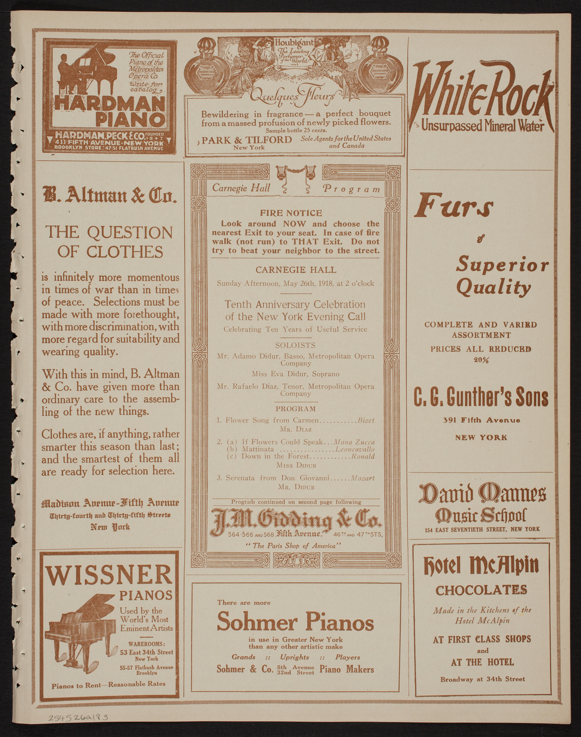New York Evening Call Tenth Anniversary Celebration, May 26, 1918, program page 5